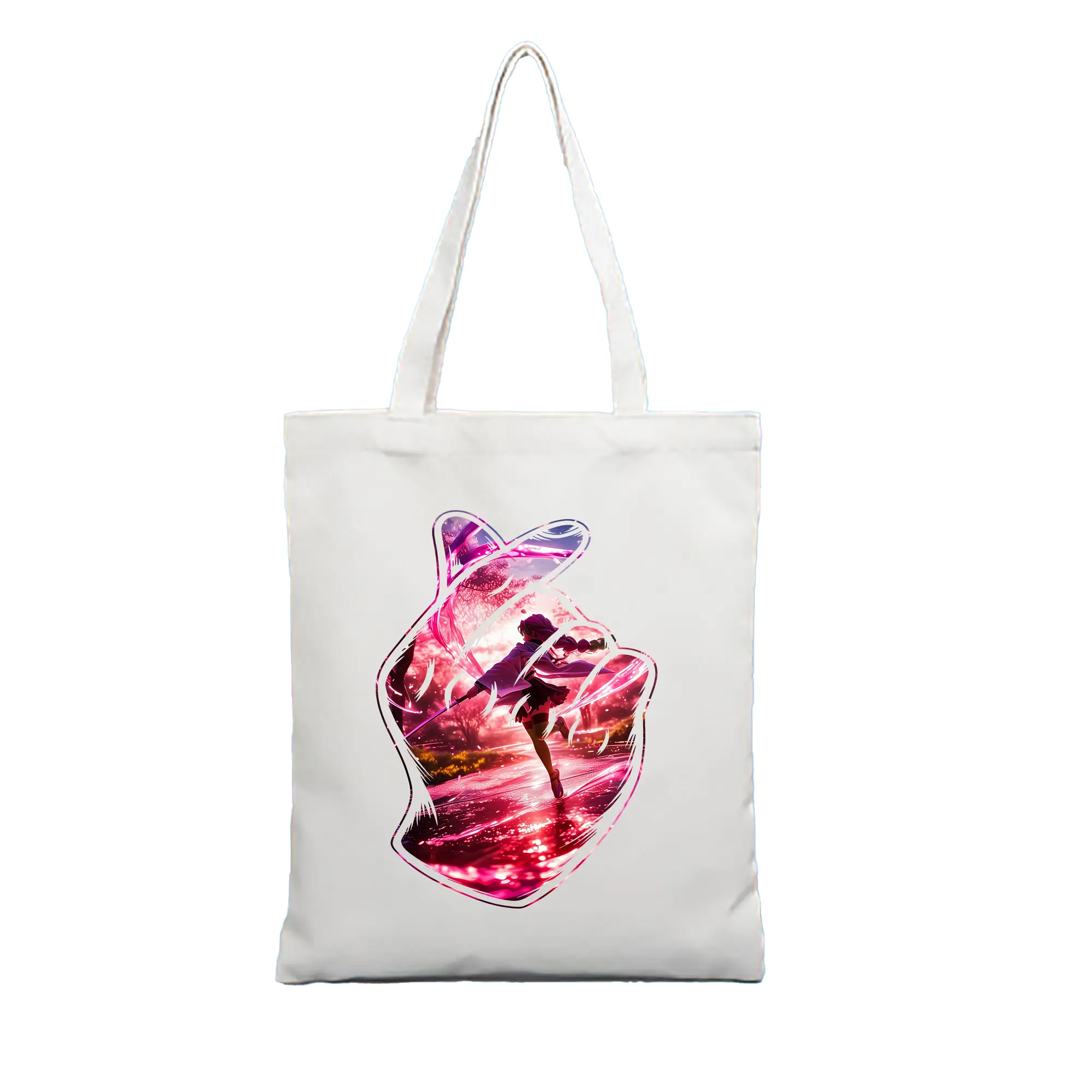 鬼滅の刃 グッズ,甘露寺 蜜璃 - 縦型キャンバス手提げバッグ（トートバッグ） ・ キャンバス素材 ・ ショッピング用 ・ 軽量 丈夫 お手入れ簡単