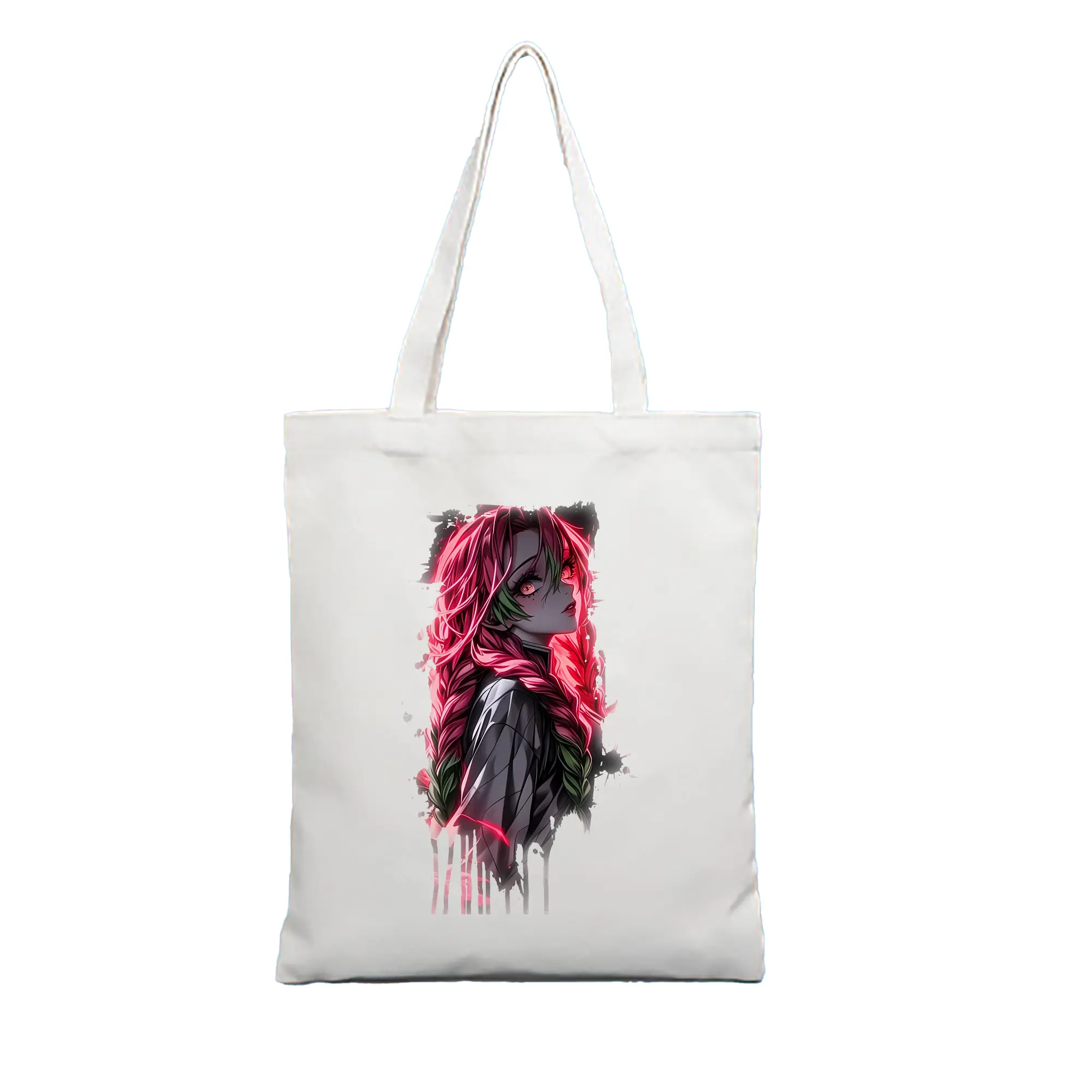 鬼滅の刃 グッズ,甘露寺 蜜璃 - 縦型キャンバス手提げバッグ（トートバッグ） ・ キャンバス素材 ・ ショッピング用 ・ 軽量 丈夫 お手入れ簡単