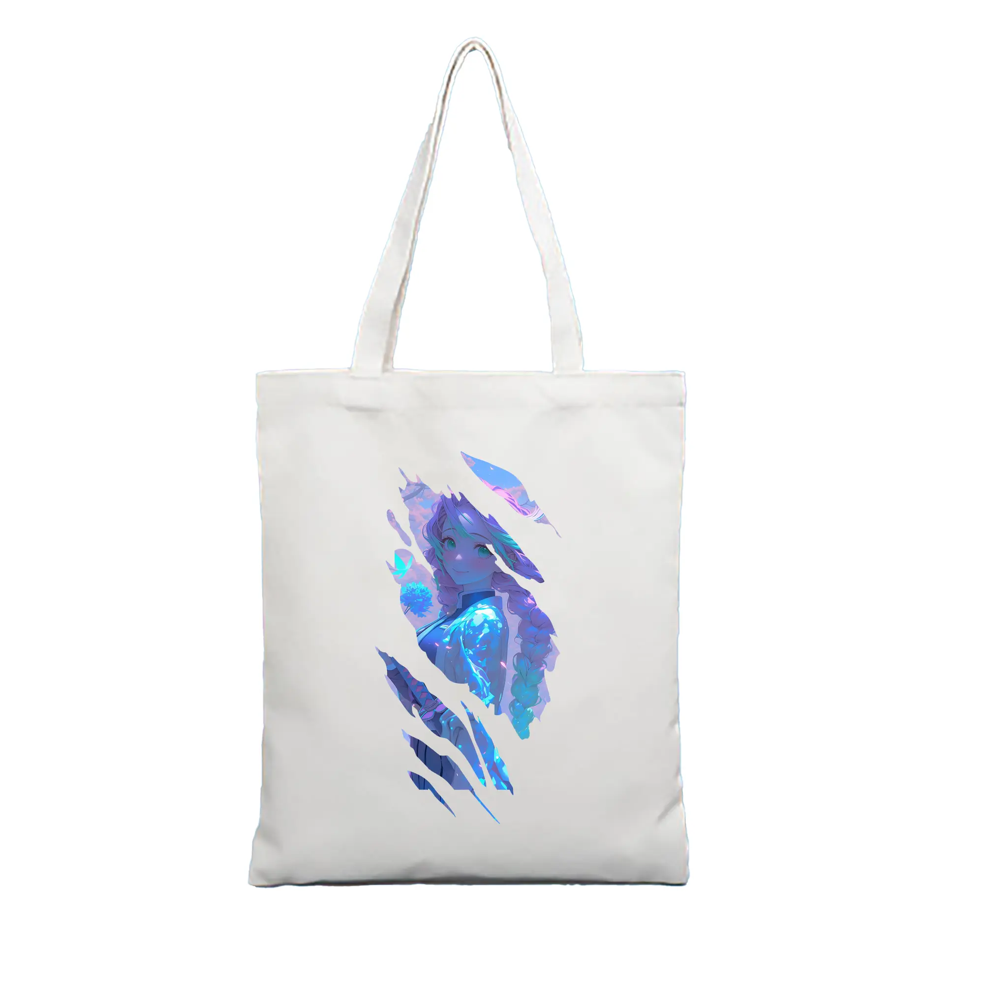 鬼滅の刃 グッズ,甘露寺 蜜璃 - 縦型キャンバス手提げバッグ（トートバッグ） ・ キャンバス素材 ・ ショッピング用 ・ 軽量 丈夫 お手入れ簡単