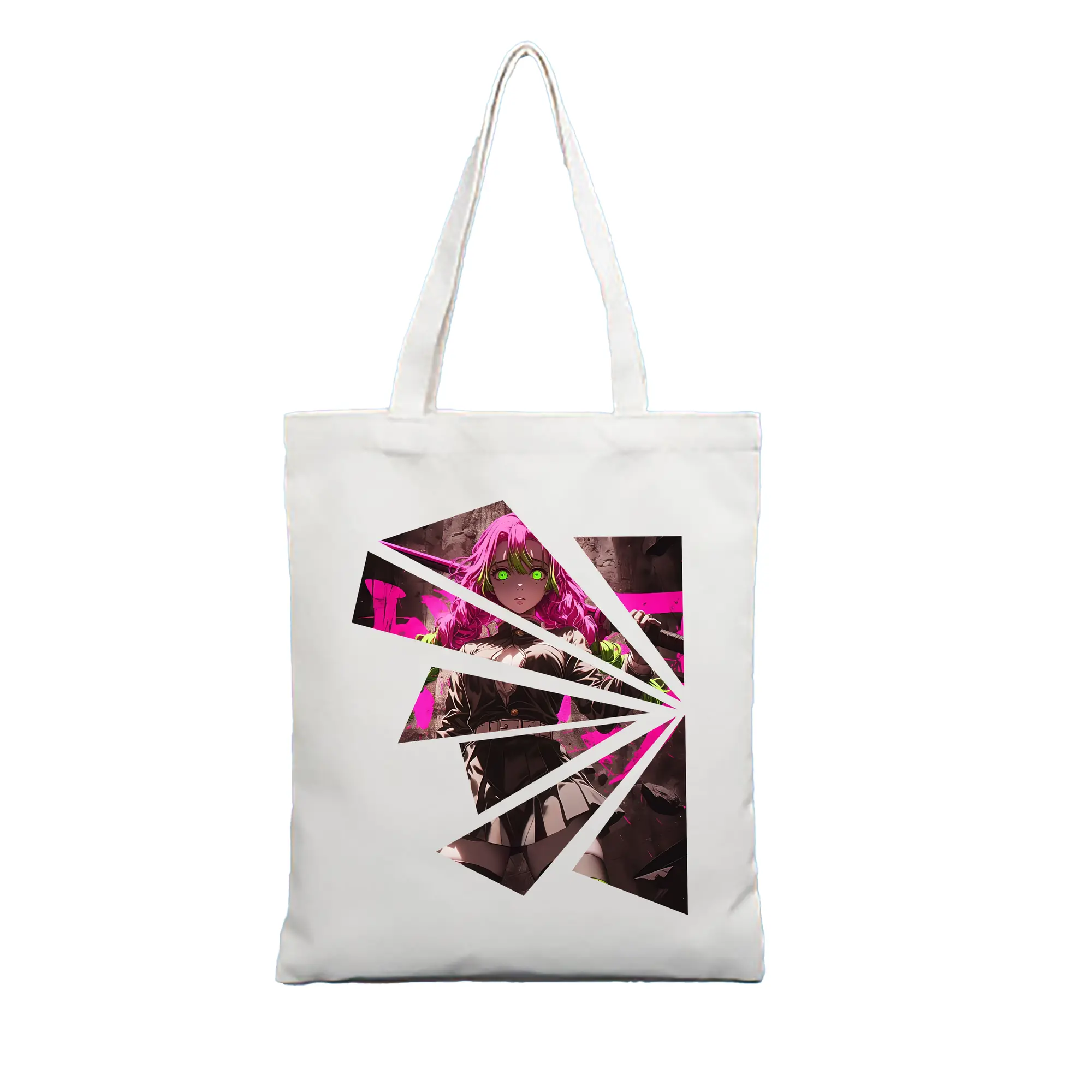 鬼滅の刃 グッズ,甘露寺 蜜璃 - 縦型キャンバス手提げバッグ（トートバッグ） ・ キャンバス素材 ・ ショッピング用 ・ 軽量 丈夫 お手入れ簡単