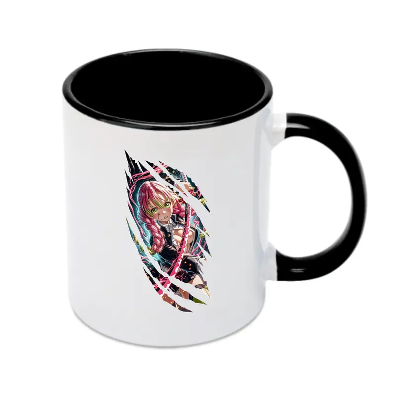 鬼滅の刃 グッズ,甘露寺 蜜璃 - カラフルマグカップ ・ 陶器 ・ 熱転写プリント ・ 鮮やかデザイン ・ 耐久性 高品質 ・ コーヒー お茶 ギフト用