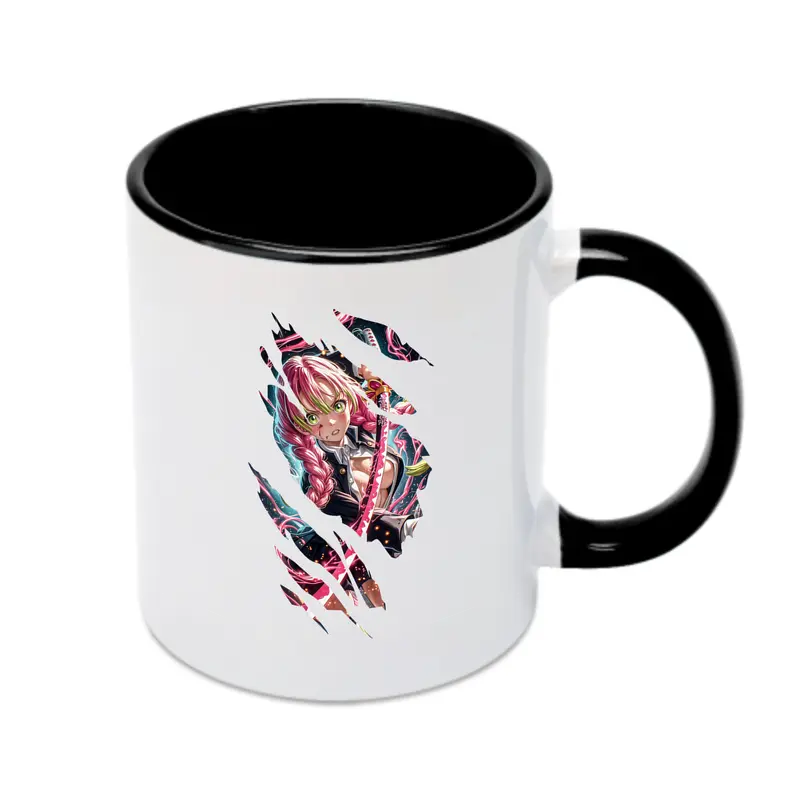 鬼滅の刃 グッズ,甘露寺 蜜璃 - カラフルマグカップ ・ 陶器 ・ 熱転写プリント ・ 鮮やかデザイン ・ 耐久性 高品質 ・ コーヒー お茶 ギフト用