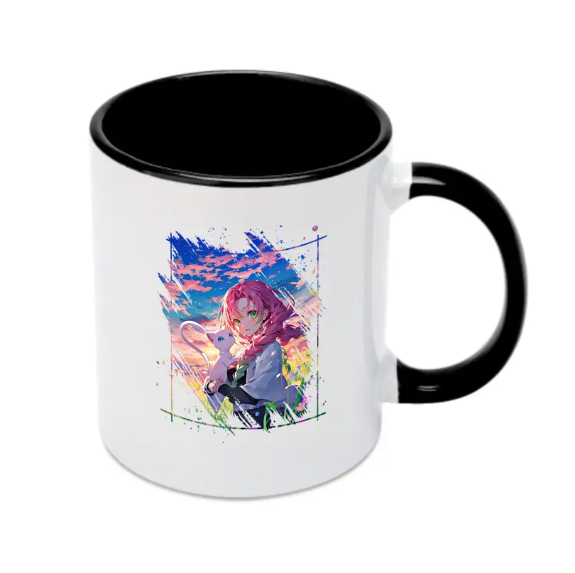 鬼滅の刃 グッズ,甘露寺 蜜璃 - カラフルマグカップ ・ 陶器 ・ 熱転写プリント ・ 鮮やかデザイン ・ 耐久性 高品質 ・ コーヒー お茶 ギフト用