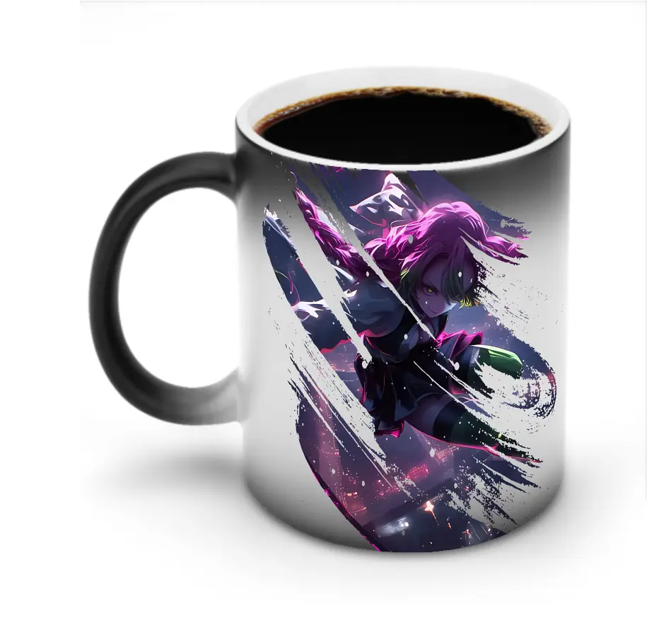 鬼滅の刃 グッズ,甘露寺 蜜璃 - 変色マグカップ ・ セラミック ・ 熱転写プリント ・ 耐久性 高品質 ・ ギフト・自宅用 コーヒー お茶