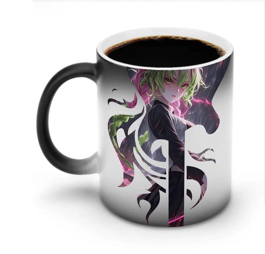 鬼滅の刃 グッズ,甘露寺 蜜璃 - 変色マグカップ ・ セラミック ・ 熱転写プリント ・ 耐久性 高品質 ・ ギフト・自宅用 コーヒー お茶