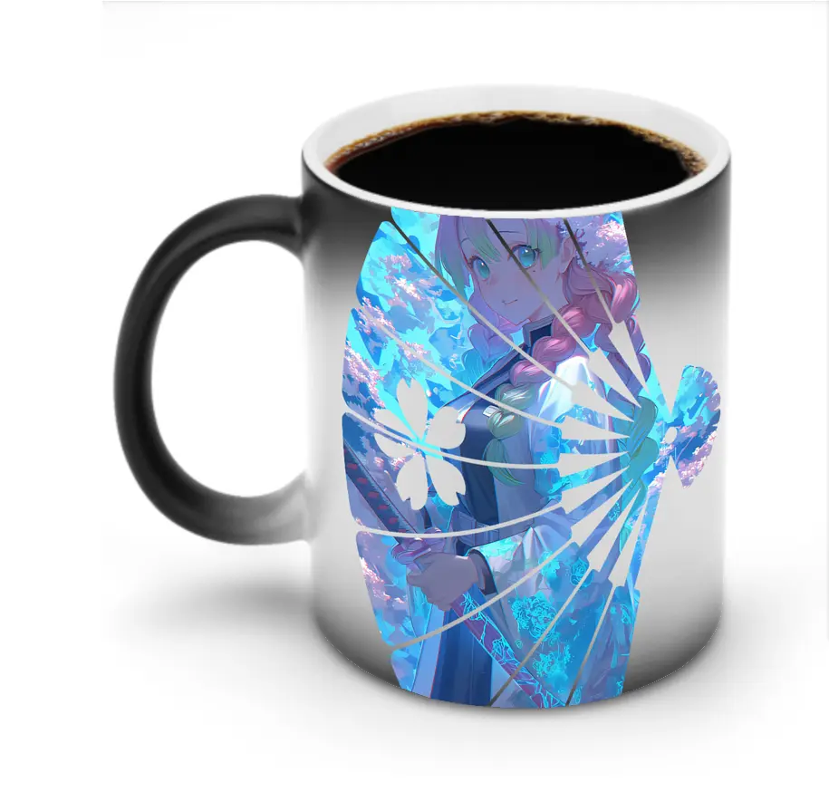 鬼滅の刃 グッズ,甘露寺 蜜璃 - 変色マグカップ ・ セラミック ・ 熱転写プリント ・ 耐久性 高品質 ・ ギフト・自宅用 コーヒー お茶