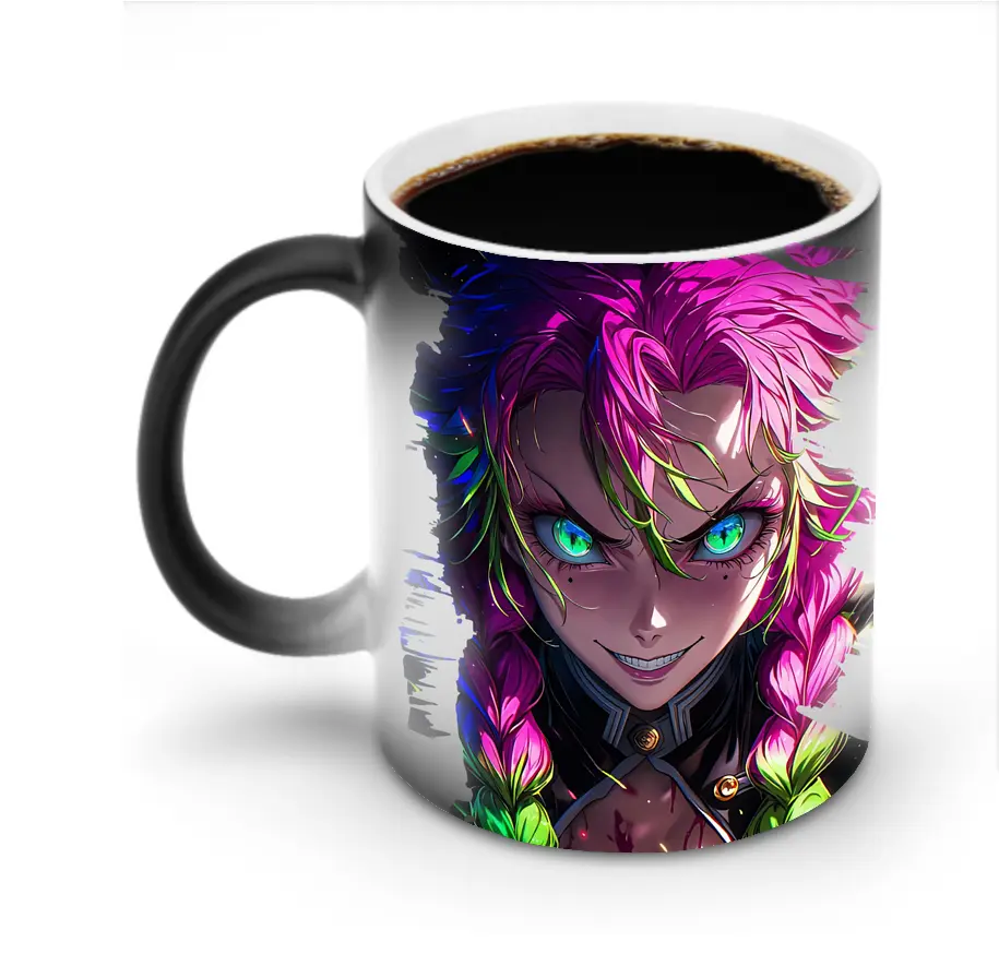鬼滅の刃 グッズ,甘露寺 蜜璃 - 変色マグカップ ・ セラミック ・ 熱転写プリント ・ 耐久性 高品質 ・ ギフト・自宅用 コーヒー お茶