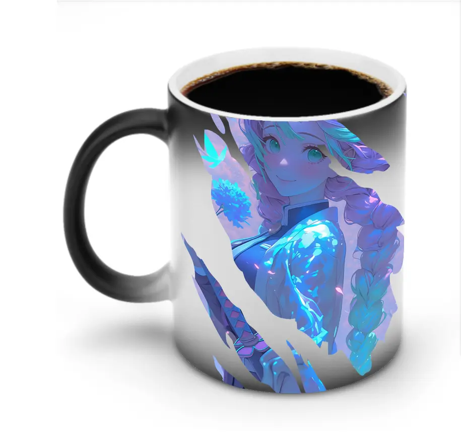 鬼滅の刃 グッズ,甘露寺 蜜璃 - 変色マグカップ ・ セラミック ・ 熱転写プリント ・ 耐久性 高品質 ・ ギフト・自宅用 コーヒー お茶