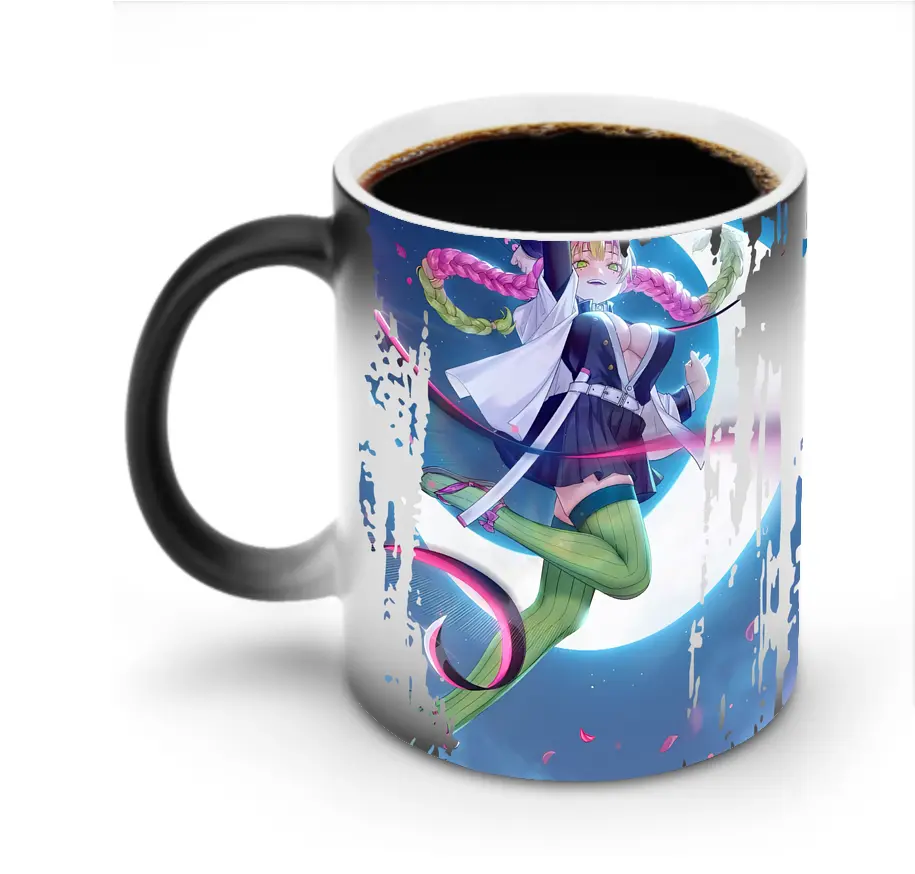 鬼滅の刃 グッズ,甘露寺 蜜璃 - 変色マグカップ ・ セラミック ・ 熱転写プリント ・ 耐久性 高品質 ・ ギフト・自宅用 コーヒー お茶