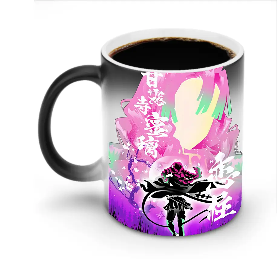 鬼滅の刃 グッズ,甘露寺 蜜璃 - 変色マグカップ ・ セラミック ・ 熱転写プリント ・ 耐久性 高品質 ・ ギフト・自宅用 コーヒー お茶