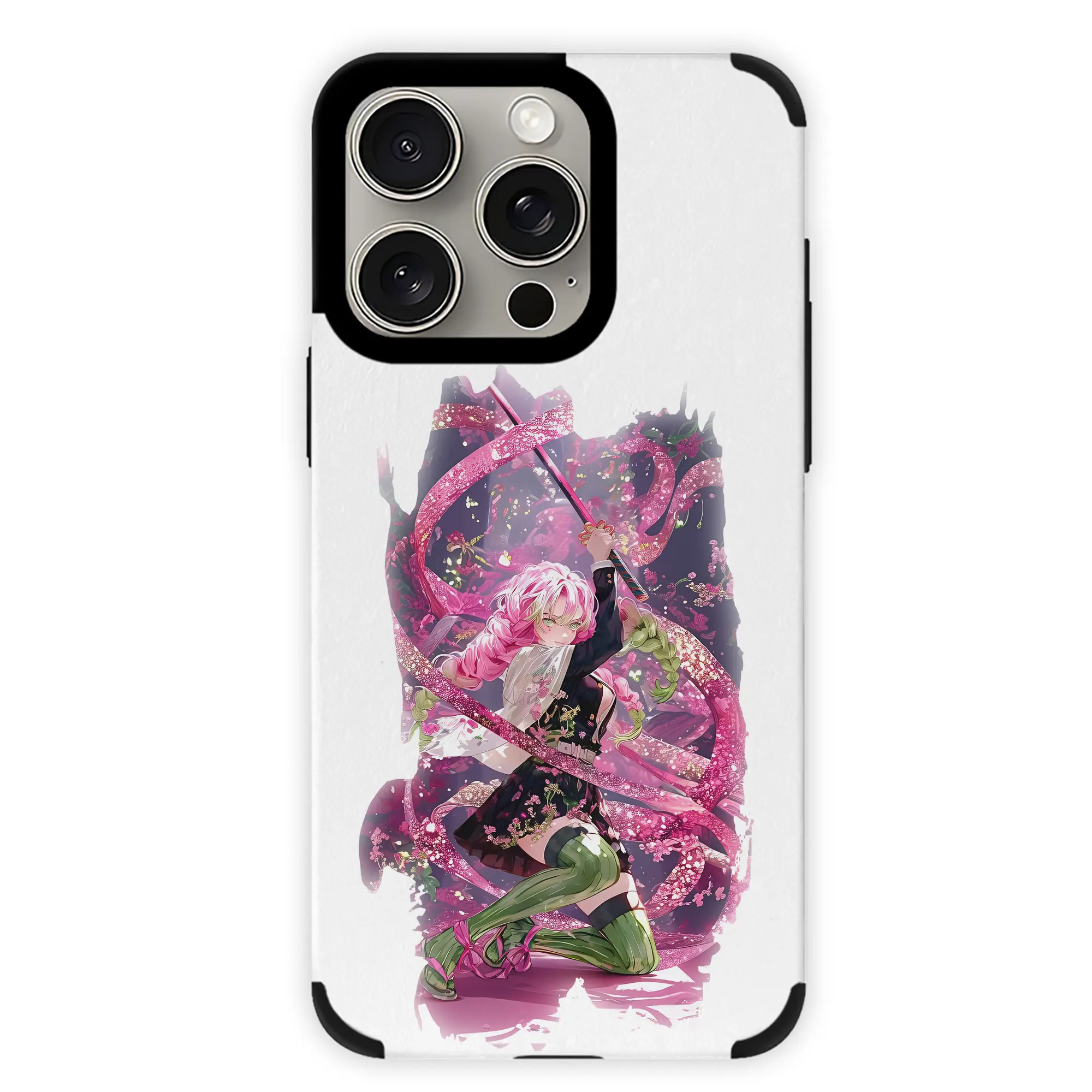 鬼滅の刃 グッズ,甘露寺 蜜璃 - IPhone15ProMax対応 ・ PUレザースマホケース ・ 耐衝撃 ・ 黄変防止 ・ 360度全面保護 ・ 柔らか手触り ・ 3D立体ボタン