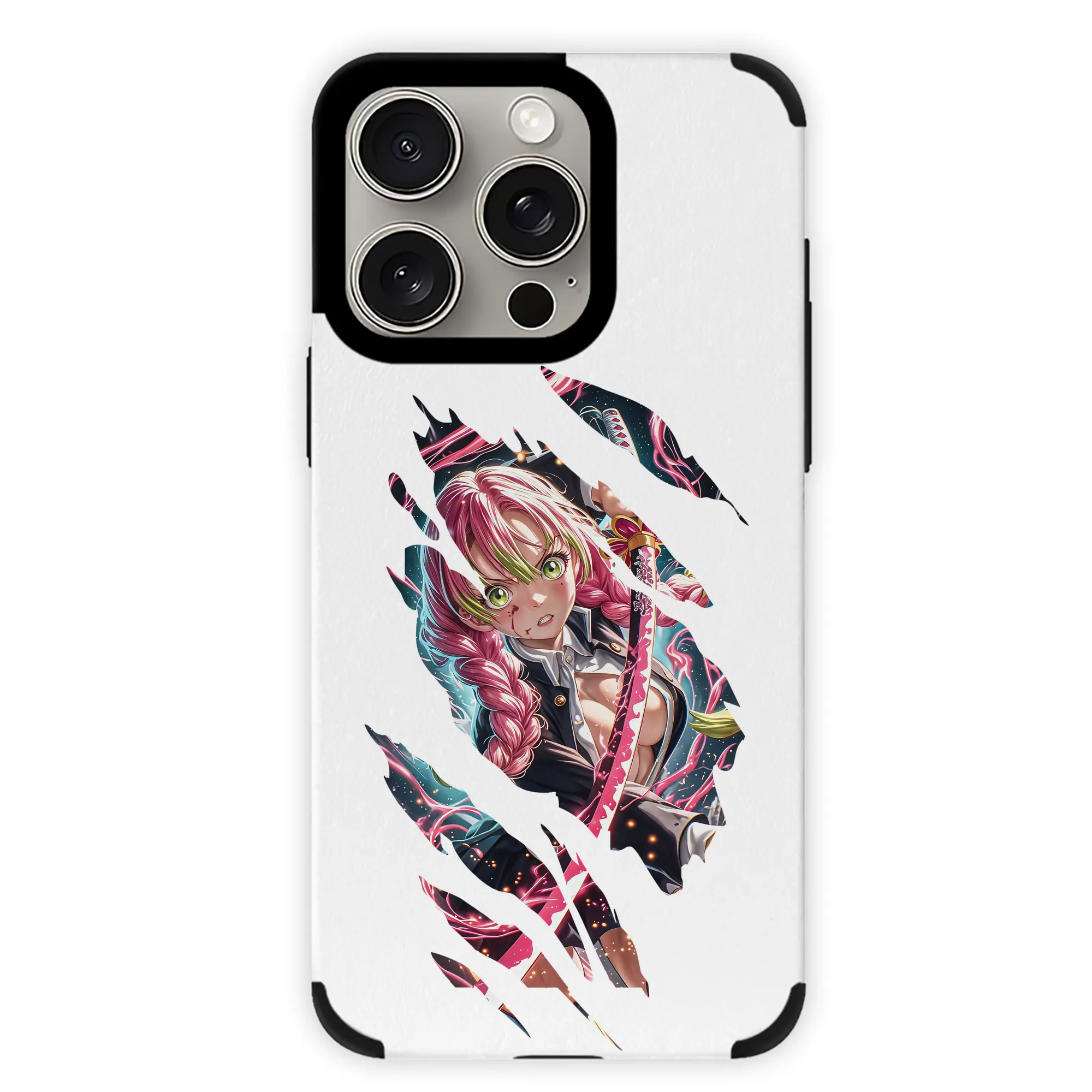 鬼滅の刃 グッズ,甘露寺 蜜璃 - IPhone15ProMax対応 ・ PUレザースマホケース ・ 耐衝撃 ・ 黄変防止 ・ 360度全面保護 ・ 柔らか手触り ・ 3D立体ボタン