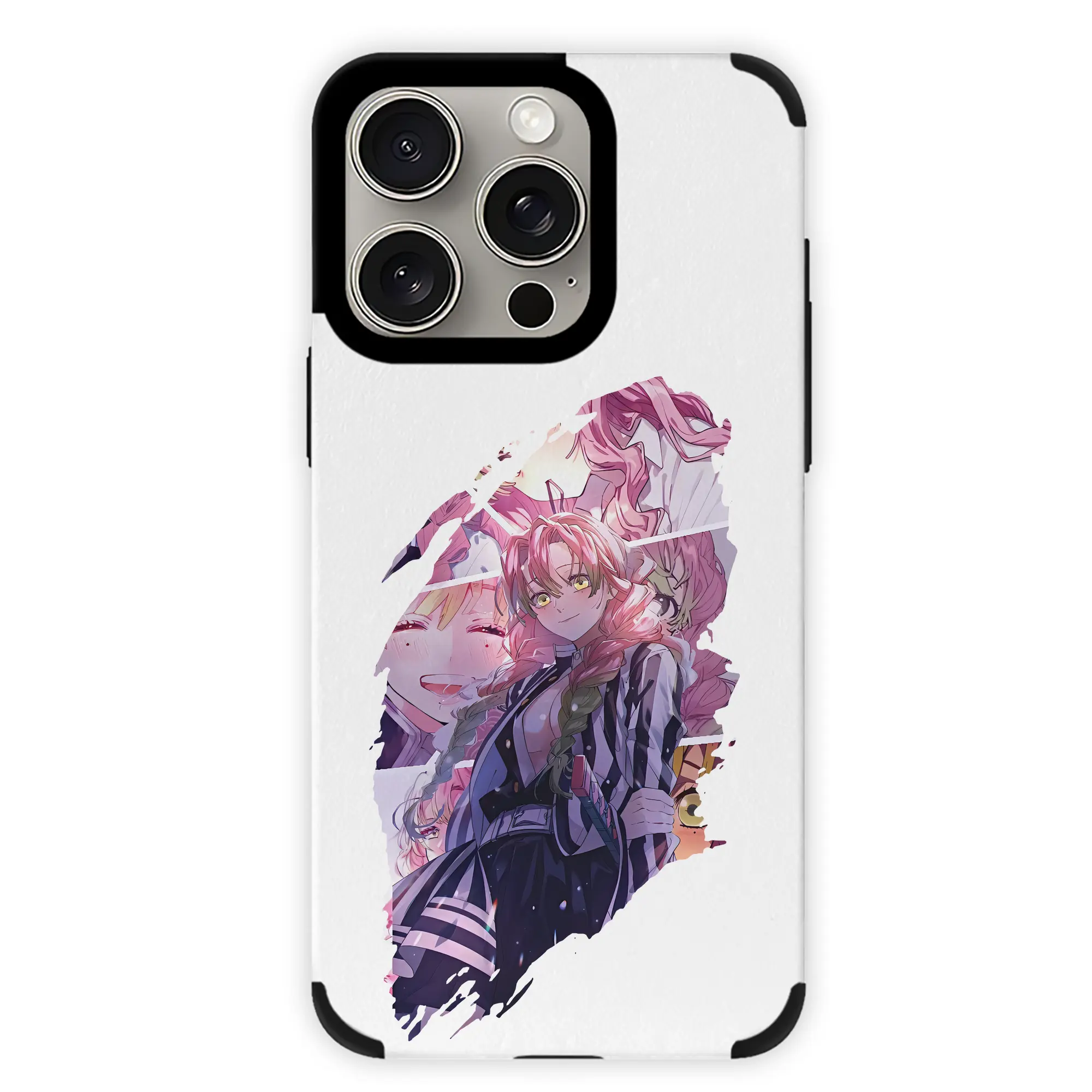 鬼滅の刃 グッズ,甘露寺 蜜璃 - IPhone15ProMax対応 ・ PUレザースマホケース ・ 耐衝撃 ・ 黄変防止 ・ 360度全面保護 ・ 柔らか手触り ・ 3D立体ボタン