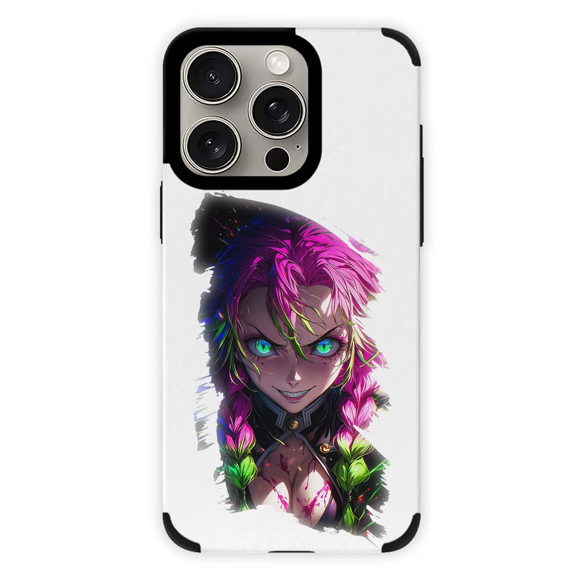 鬼滅の刃 グッズ,甘露寺 蜜璃 - IPhone15ProMax対応 ・ PUレザースマホケース ・ 耐衝撃 ・ 黄変防止 ・ 360度全面保護 ・ 柔らか手触り ・ 3D立体ボタン