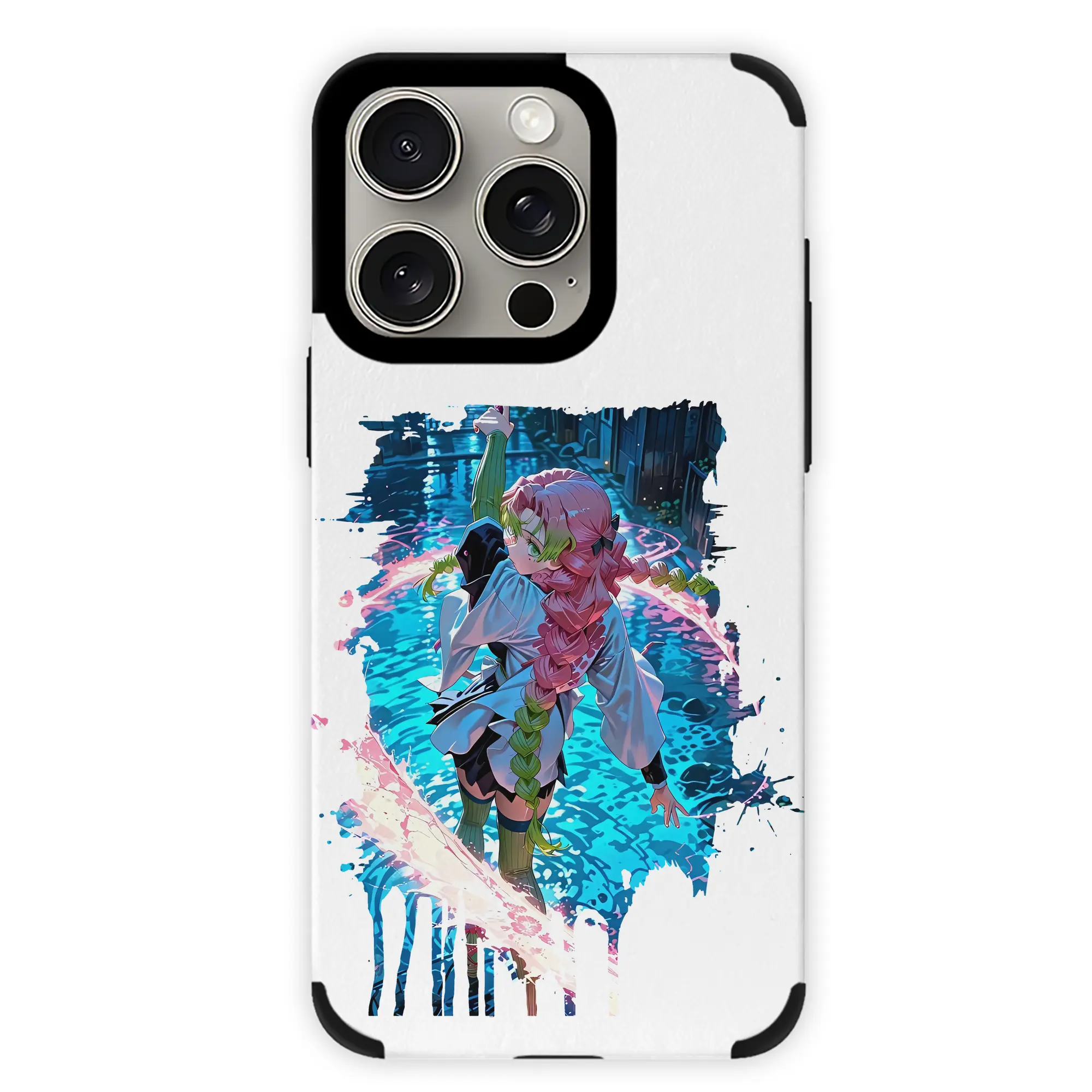 鬼滅の刃 グッズ,甘露寺 蜜璃 - IPhone15ProMax対応 ・ PUレザースマホケース ・ 耐衝撃 ・ 黄変防止 ・ 360度全面保護 ・ 柔らか手触り ・ 3D立体ボタン