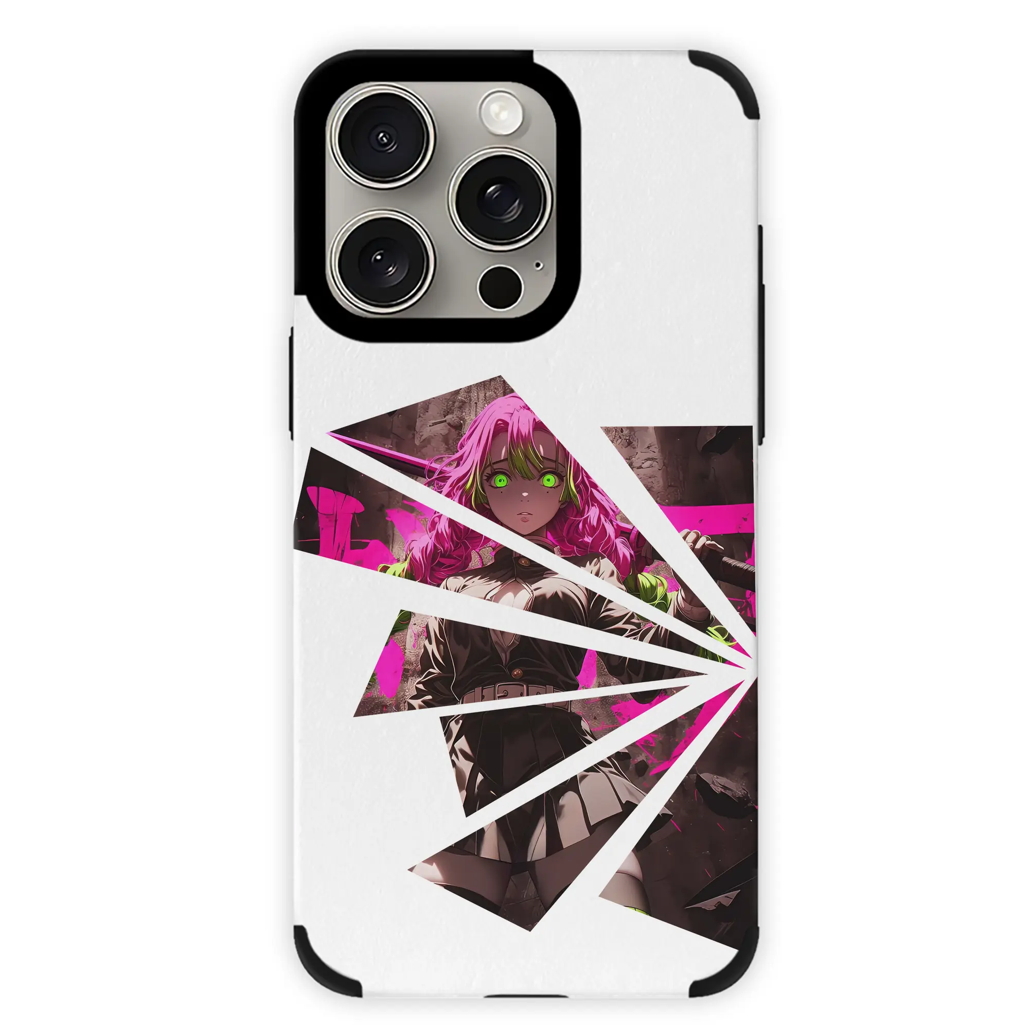 鬼滅の刃 グッズ,甘露寺 蜜璃 - IPhone15ProMax対応 ・ PUレザースマホケース ・ 耐衝撃 ・ 黄変防止 ・ 360度全面保護 ・ 柔らか手触り ・ 3D立体ボタン