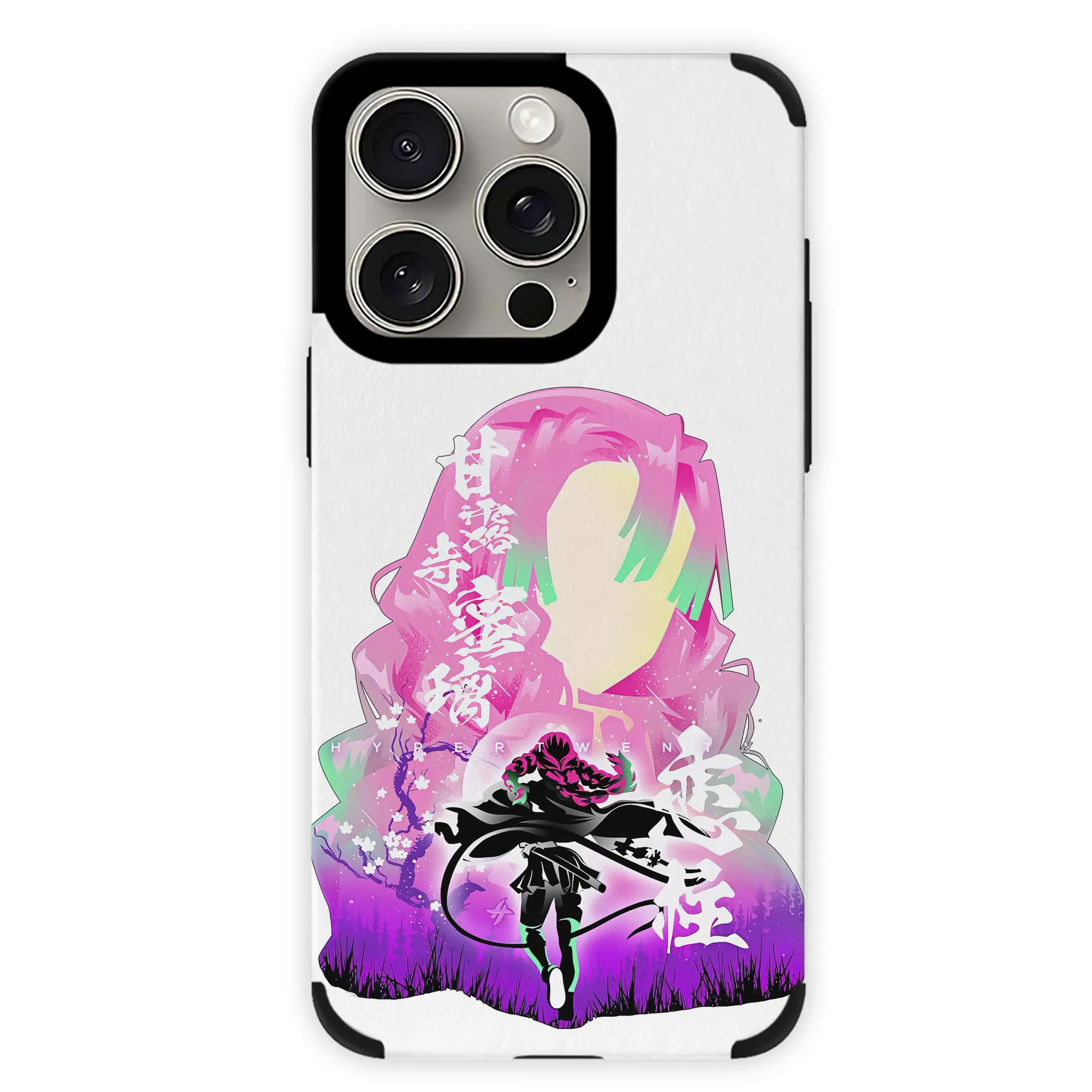 鬼滅の刃 グッズ,甘露寺 蜜璃 - IPhone15ProMax対応 ・ PUレザースマホケース ・ 耐衝撃 ・ 黄変防止 ・ 360度全面保護 ・ 柔らか手触り ・ 3D立体ボタン