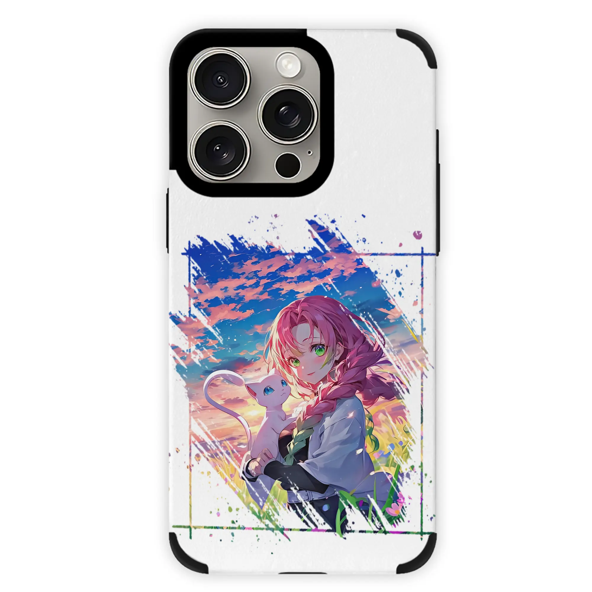 鬼滅の刃 グッズ,甘露寺 蜜璃 - IPhone15ProMax対応 ・ PUレザースマホケース ・ 耐衝撃 ・ 黄変防止 ・ 360度全面保護 ・ 柔らか手触り ・ 3D立体ボタン