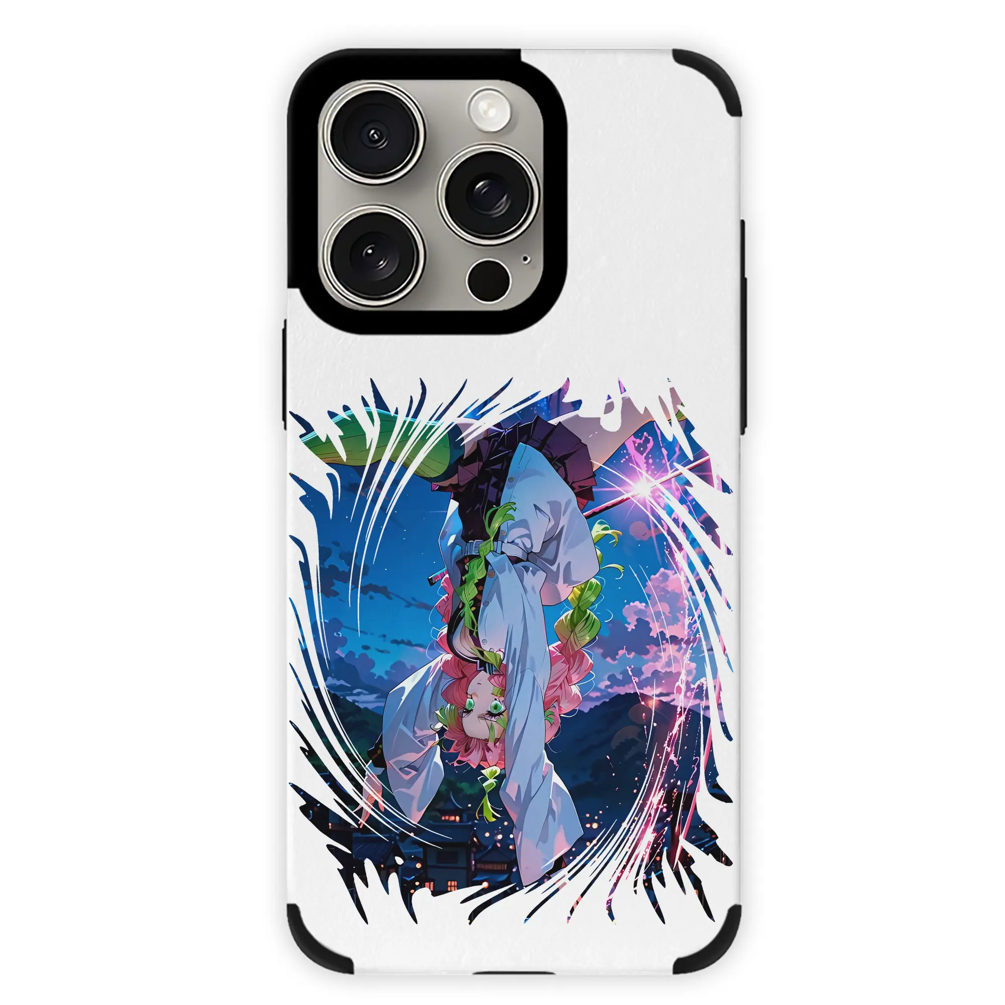 鬼滅の刃 グッズ,甘露寺 蜜璃 - IPhone15ProMax対応 ・ PUレザースマホケース ・ 耐衝撃 ・ 黄変防止 ・ 360度全面保護 ・ 柔らか手触り ・ 3D立体ボタン