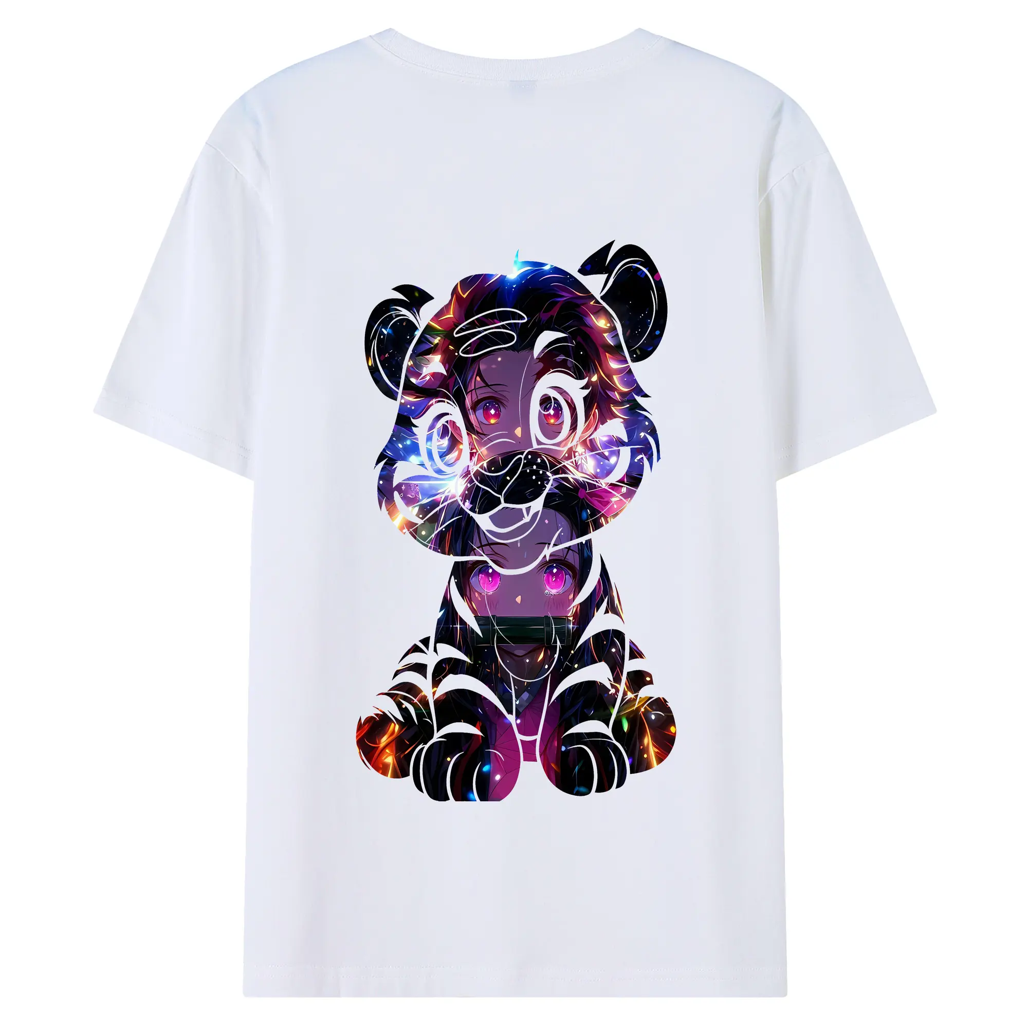 鬼滅の刃 グッズ,竈門 禰豆子 - 綿100％ 半袖Tシャツ ・ バックプリント ・ 快適 通気性 ・ 日常使い 散歩 スポーツ用