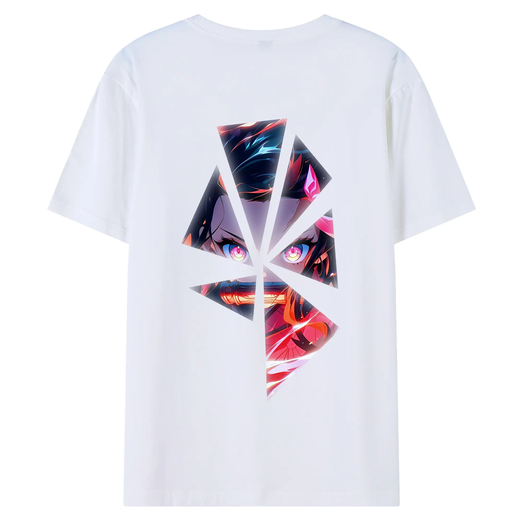 鬼滅の刃 グッズ,竈門 禰豆子 - 綿100％ 半袖Tシャツ ・ バックプリント ・ 快適 通気性 ・ 日常使い 散歩 スポーツ用