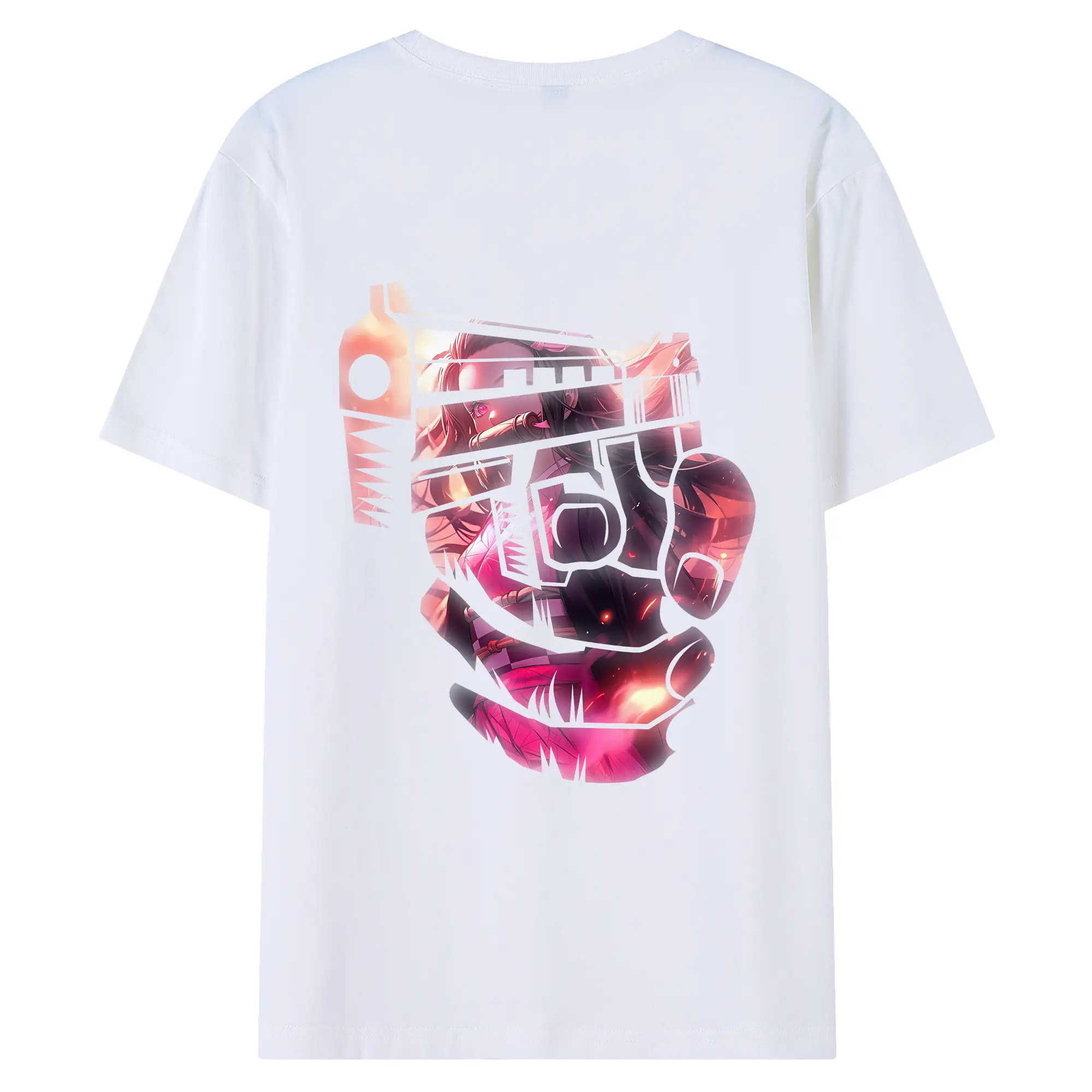 鬼滅の刃 グッズ,竈門 禰豆子 - 綿100％ 半袖Tシャツ ・ バックプリント ・ 快適 通気性 ・ 日常使い 散歩 スポーツ用