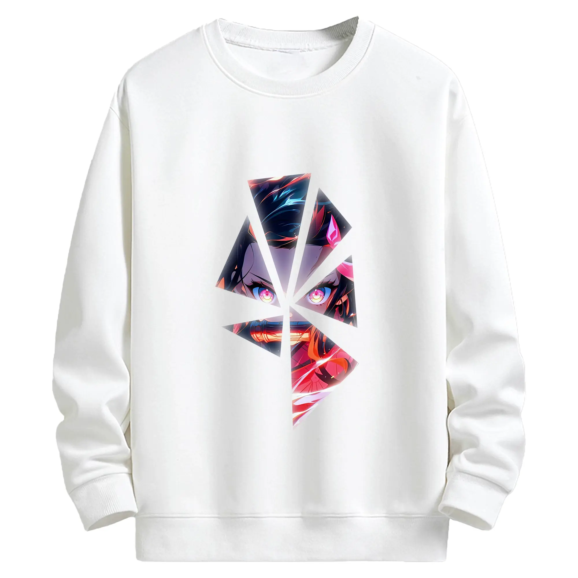 鬼滅の刃 グッズ,竈門 禰豆子 - 高品質 クルーネック スウェット ・ コットン59％ ポリエステル41％ ・ ユニセックス 長袖 トレーナー ・ カジュアル デイリー スポーツ 散歩用