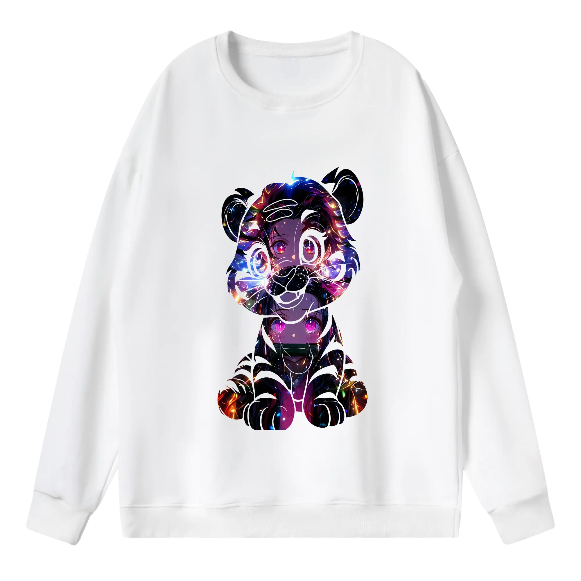 鬼滅の刃 グッズ,竈門 禰豆子 - 薄手 クルーネック スウェット 裏毛260g · ポリエステル 春秋向け カジュアル 男女兼用 · トレーナー デイリー スポーツ 散歩に最適