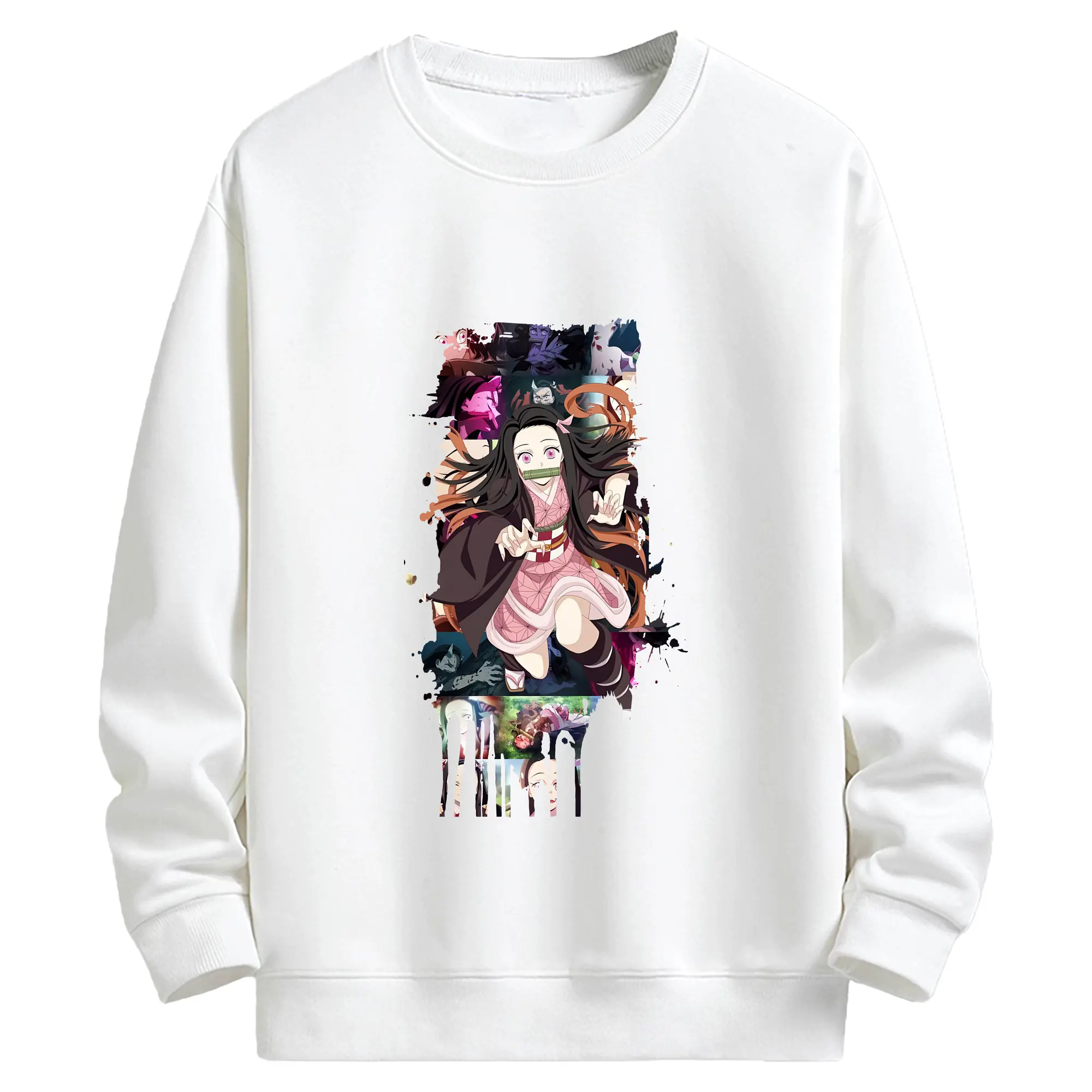 鬼滅の刃 グッズ,竈門 禰豆子 - キッズ クルーネックスウェットシャツ ・ フロントプリント ・ 綿80％ ポリエステル20％ ・ 快適 通学 スポーツ 日常使い お散歩用