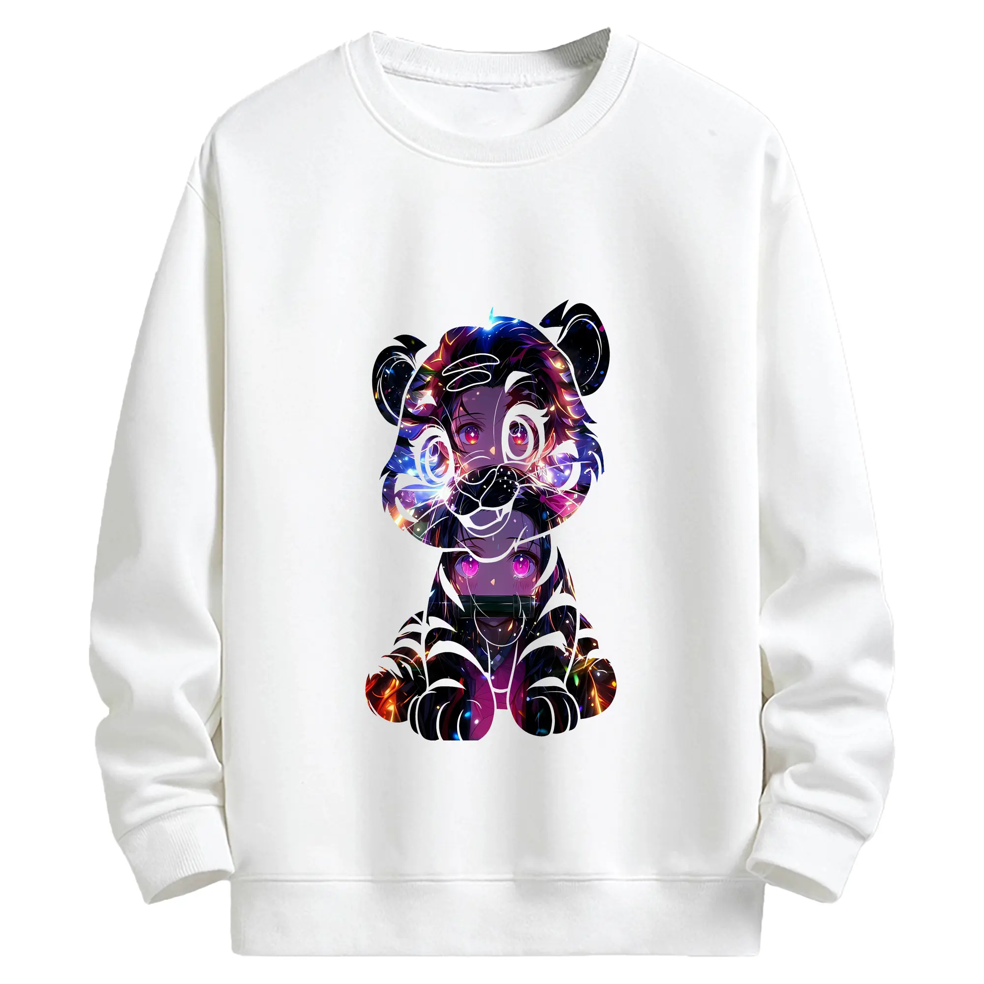 鬼滅の刃 グッズ,竈門 禰豆子 - キッズ クルーネックスウェットシャツ ・ フロントプリント ・ 綿80％ ポリエステル20％ ・ 快適 通学 スポーツ 日常使い お散歩用