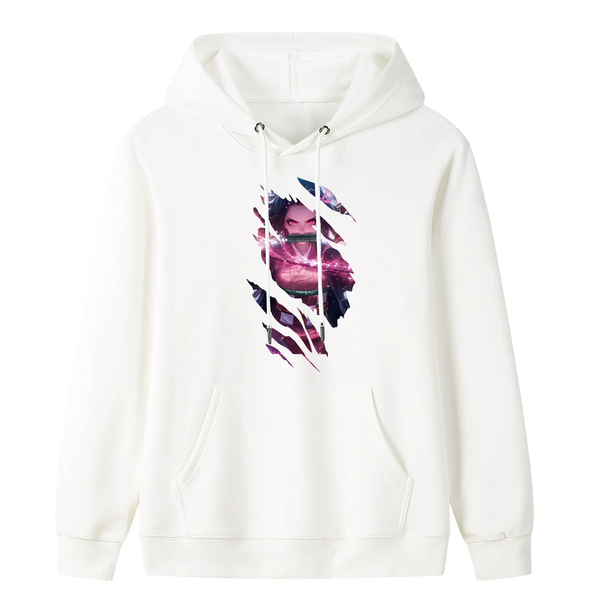 鬼滅の刃 グッズ,竈門 禰豆子 - キッズ フード付きパーカー ・ フロントプリント ・ ポリエステル100％ ・ 快適 通学 スポーツ 日常使い お散歩用