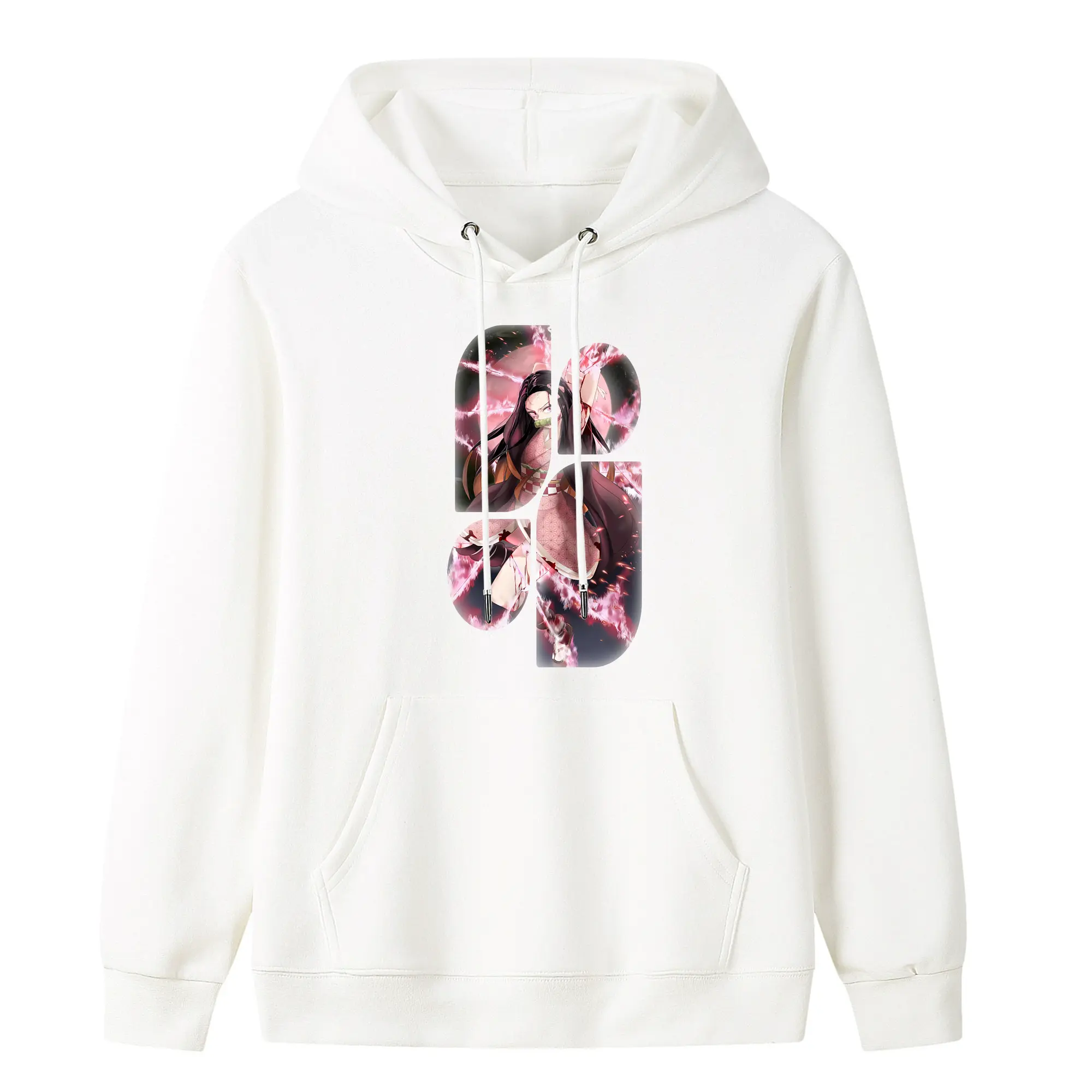 鬼滅の刃 グッズ,竈門 禰豆子 - キッズ フード付きパーカー ・ フロントプリント ・ ポリエステル100％ ・ 快適 通学 スポーツ 日常使い お散歩用