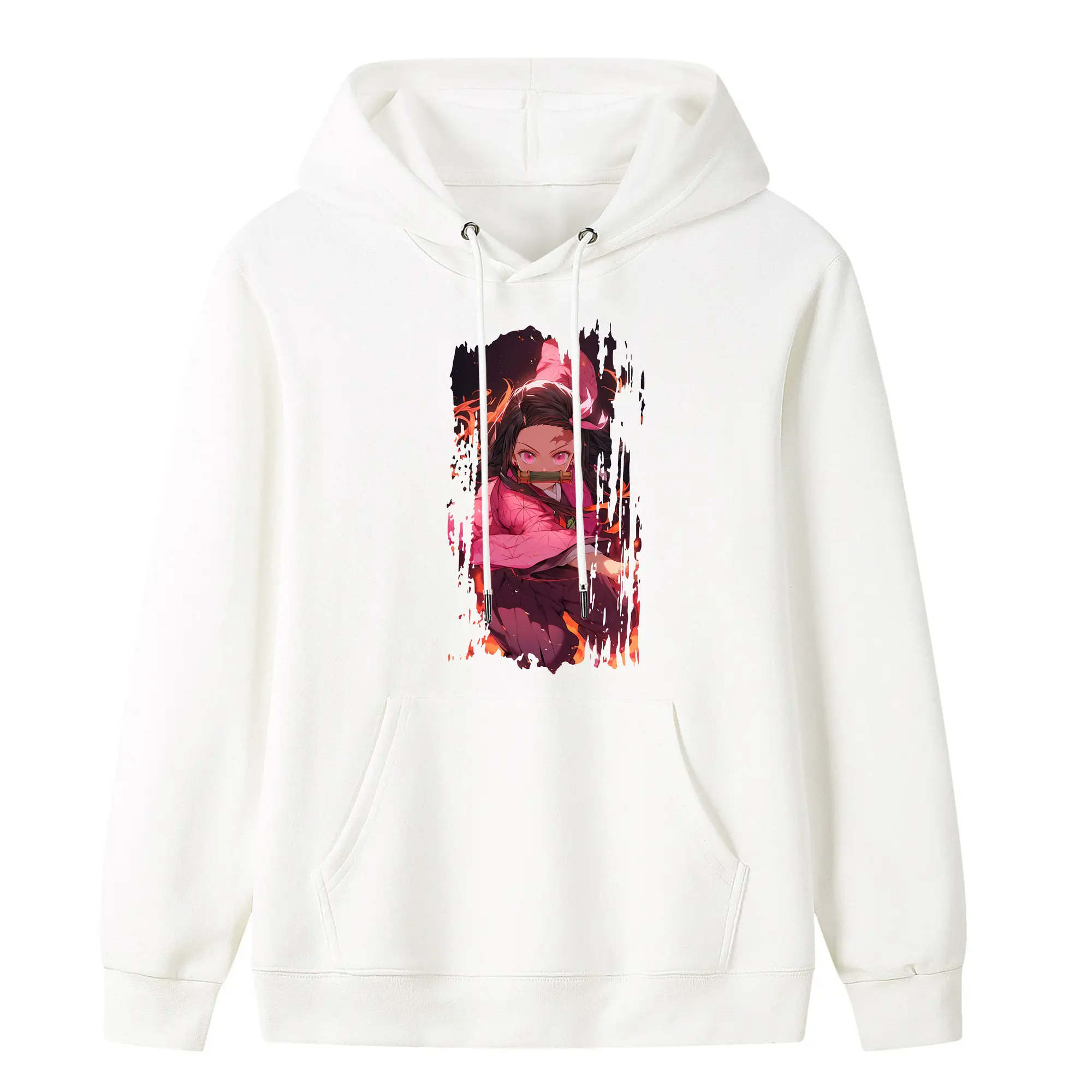 鬼滅の刃 グッズ,竈門 禰豆子 - キッズ フード付きパーカー ・ フロントプリント ・ ポリエステル100％ ・ 快適 通学 スポーツ 日常使い お散歩用