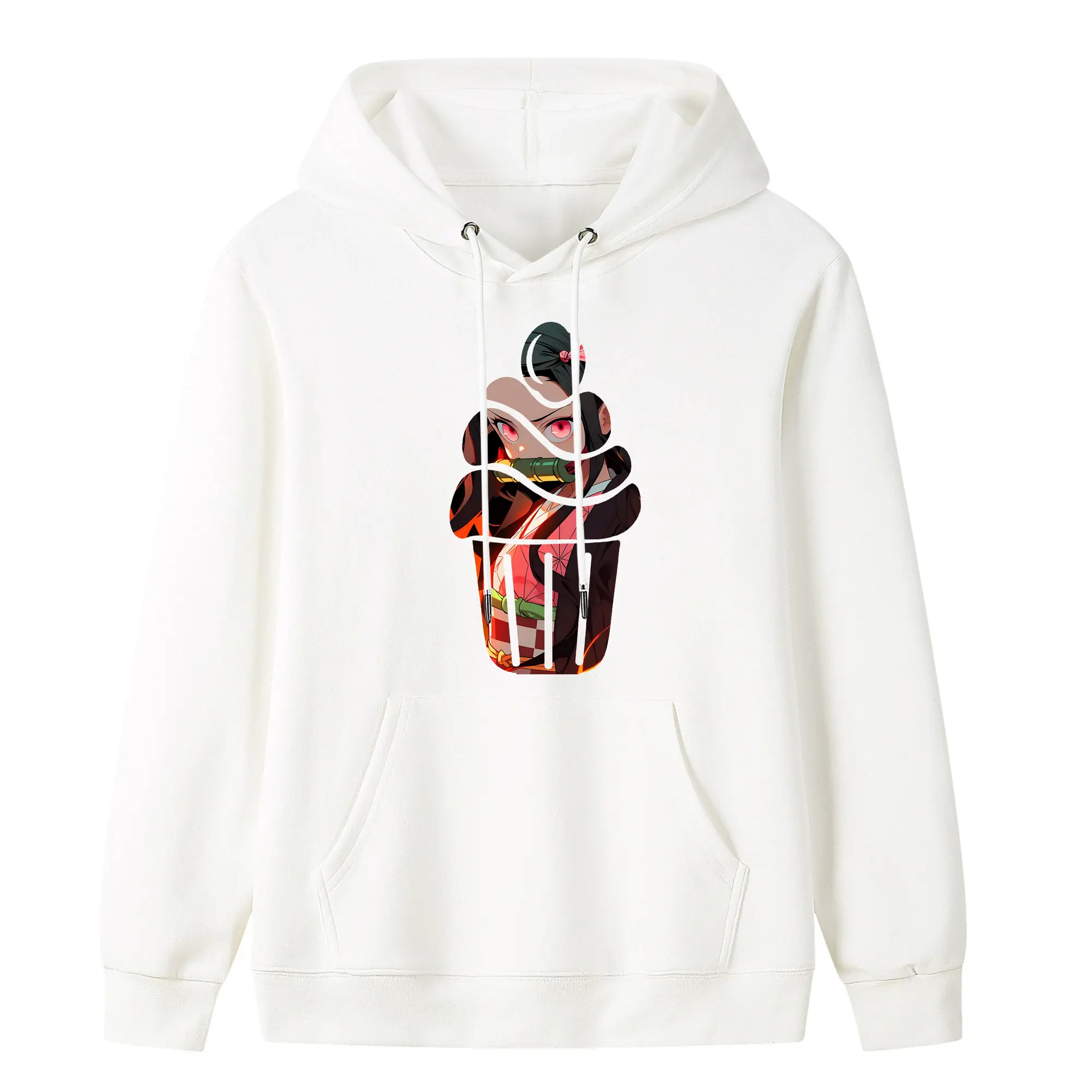 鬼滅の刃 グッズ,竈門 禰豆子 - キッズ フード付きパーカー ・ フロントプリント ・ ポリエステル100％ ・ 快適 通学 スポーツ 日常使い お散歩用