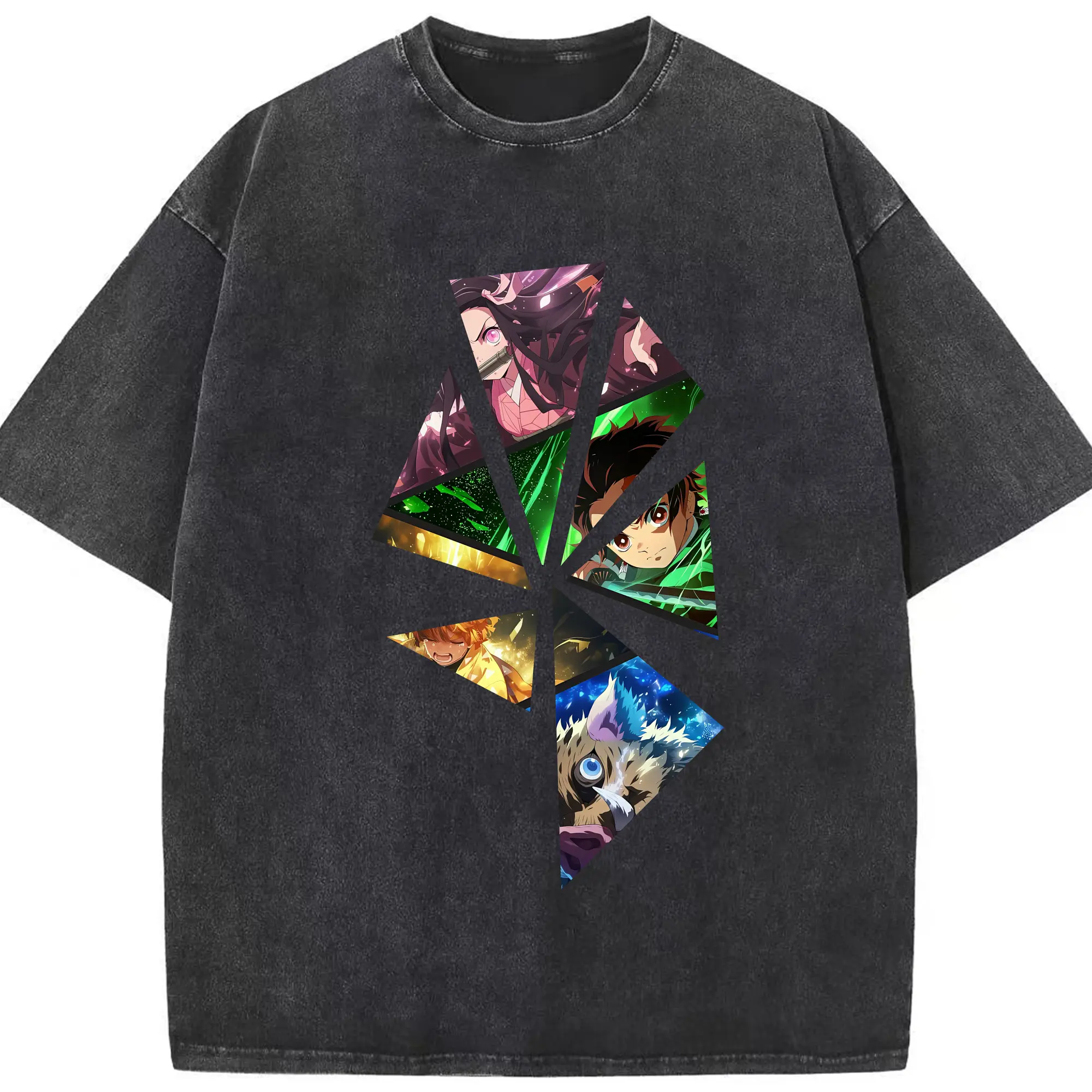 鬼滅の刃 グッズ,竈門 禰豆子 - 綿100％ ヴィンテージ風 半袖Tシャツ ・ フロントプリント ・ 柔らか肌触り ・ 通気性 快適 ・ スポーツ カジュアル 外出用