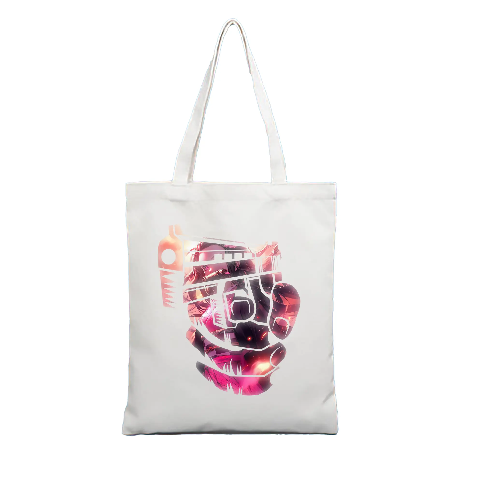 鬼滅の刃 グッズ,竈門 禰豆子 - 縦型キャンバス手提げバッグ（トートバッグ） ・ キャンバス素材 ・ ショッピング用 ・ 軽量 丈夫 お手入れ簡単