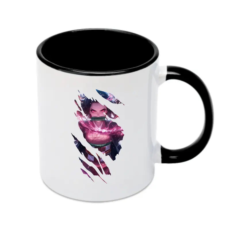 鬼滅の刃 グッズ,竈門 禰豆子 - カラフルマグカップ ・ 陶器 ・ 熱転写プリント ・ 鮮やかデザイン ・ 耐久性 高品質 ・ コーヒー お茶 ギフト用