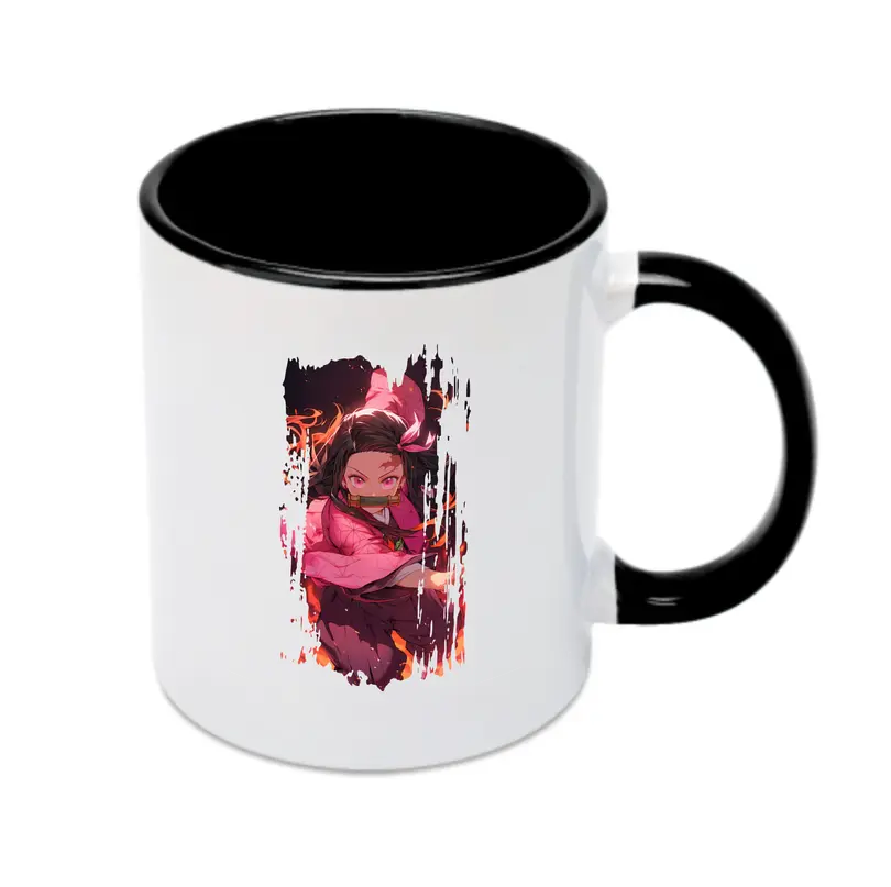 鬼滅の刃 グッズ,竈門 禰豆子 - カラフルマグカップ ・ 陶器 ・ 熱転写プリント ・ 鮮やかデザイン ・ 耐久性 高品質 ・ コーヒー お茶 ギフト用