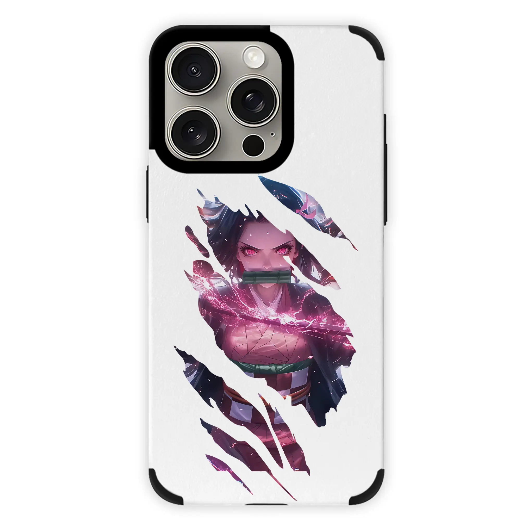 鬼滅の刃 グッズ,竈門 禰豆子 - IPhone15ProMax対応 ・ PUレザースマホケース ・ 耐衝撃 ・ 黄変防止 ・ 360度全面保護 ・ 柔らか手触り ・ 3D立体ボタン