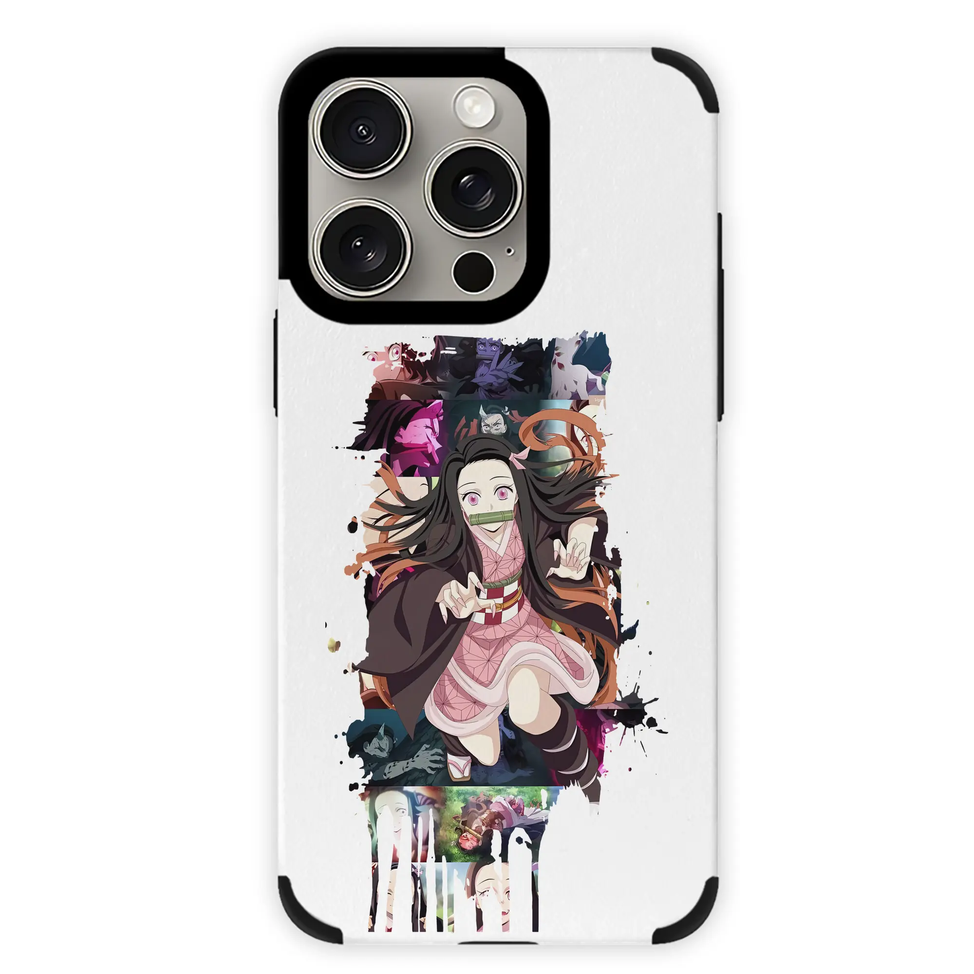 鬼滅の刃 グッズ,竈門 禰豆子 - IPhone15ProMax対応 ・ PUレザースマホケース ・ 耐衝撃 ・ 黄変防止 ・ 360度全面保護 ・ 柔らか手触り ・ 3D立体ボタン