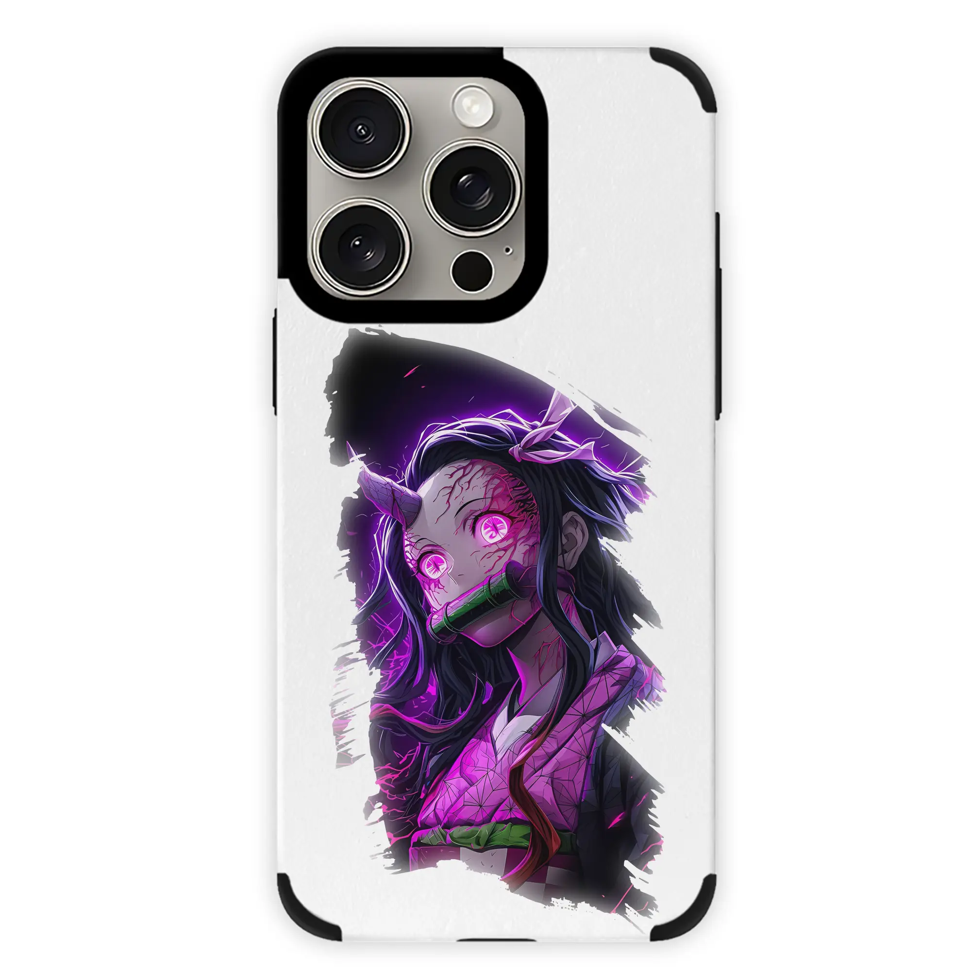 鬼滅の刃 グッズ,竈門 禰豆子 - IPhone15ProMax対応 ・ PUレザースマホケース ・ 耐衝撃 ・ 黄変防止 ・ 360度全面保護 ・ 柔らか手触り ・ 3D立体ボタン