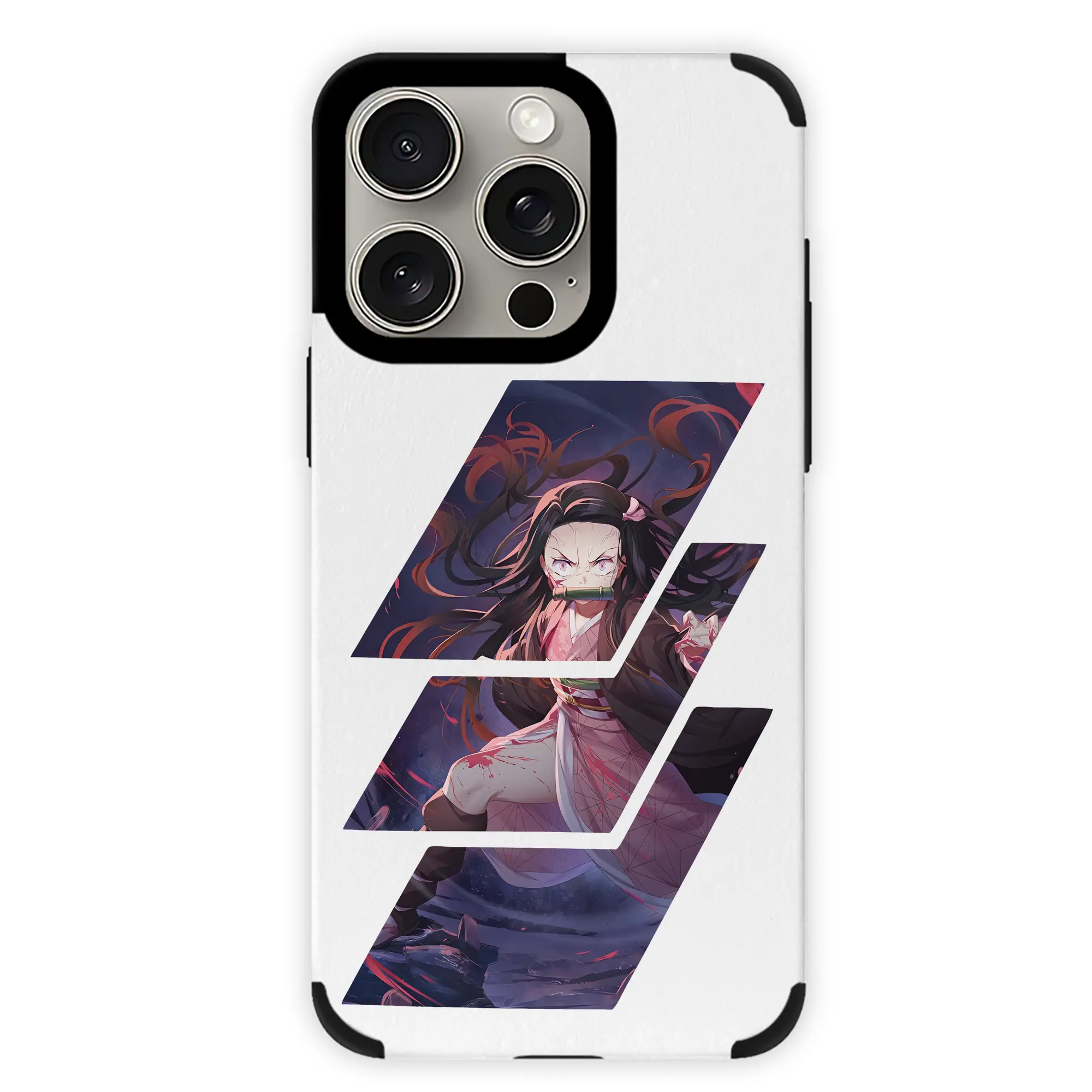 鬼滅の刃 グッズ,竈門 禰豆子 - IPhone15ProMax対応 ・ PUレザースマホケース ・ 耐衝撃 ・ 黄変防止 ・ 360度全面保護 ・ 柔らか手触り ・ 3D立体ボタン