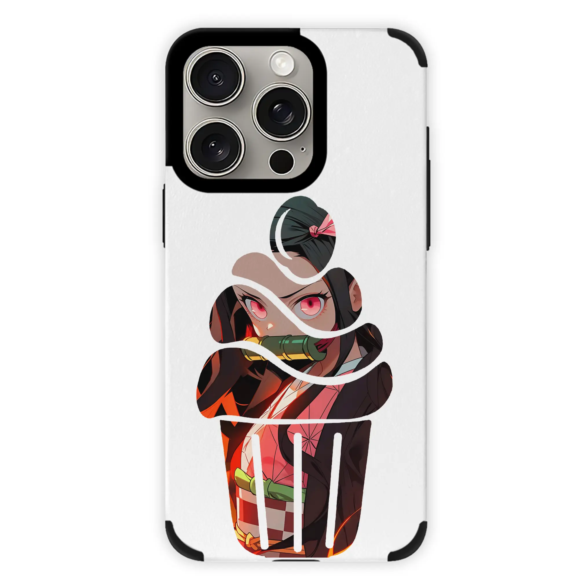 鬼滅の刃 グッズ,竈門 禰豆子 - IPhone15ProMax対応 ・ PUレザースマホケース ・ 耐衝撃 ・ 黄変防止 ・ 360度全面保護 ・ 柔らか手触り ・ 3D立体ボタン