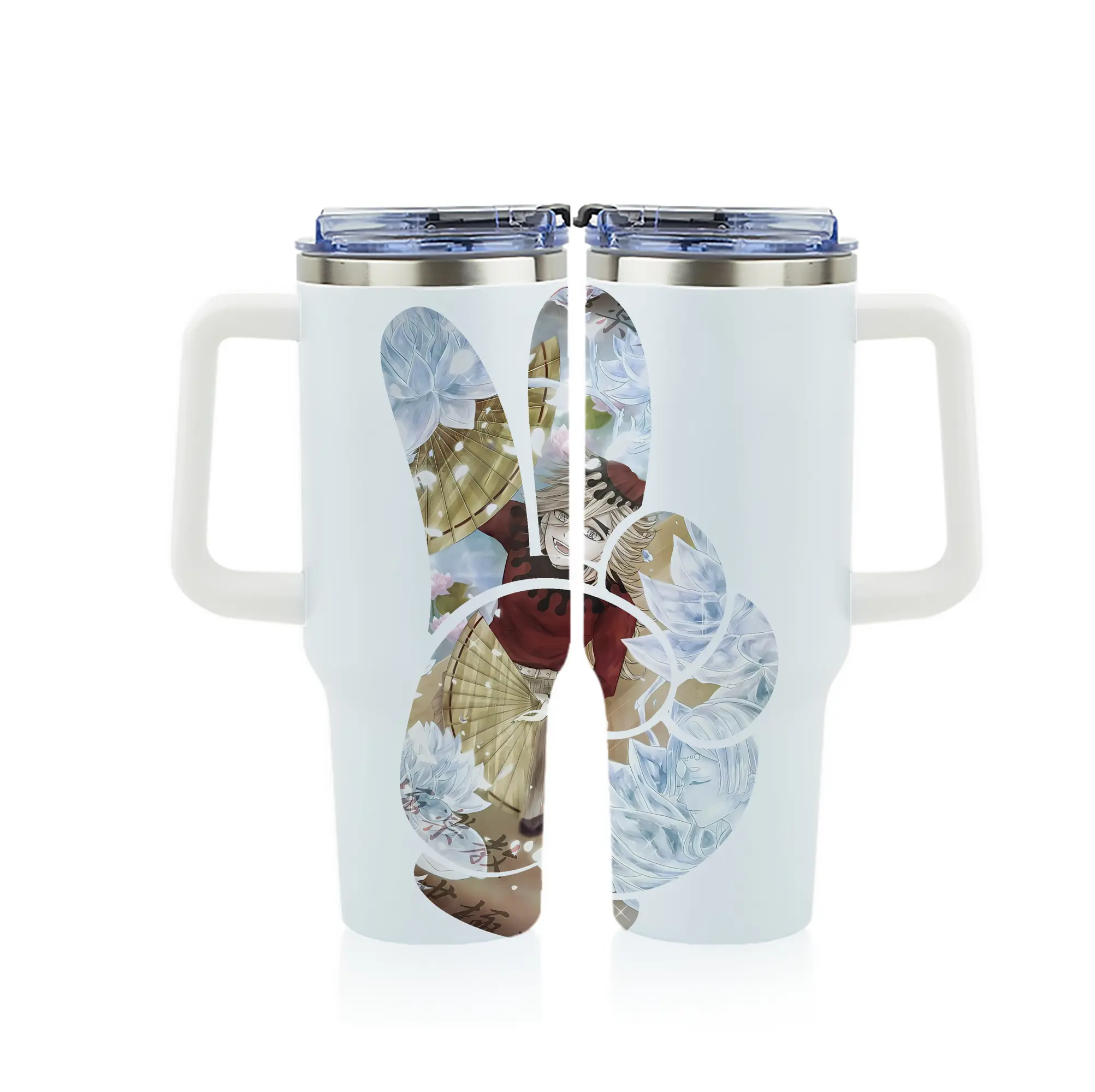 鬼滅の刃 グッズ,童磨 - 1200mL フルプリント車用タンブラー ・ 304ステンレス 内側 ・ 201ステンレス 外側 ・ 保温 保冷 ・ 通勤 ドライブ アウトドア用