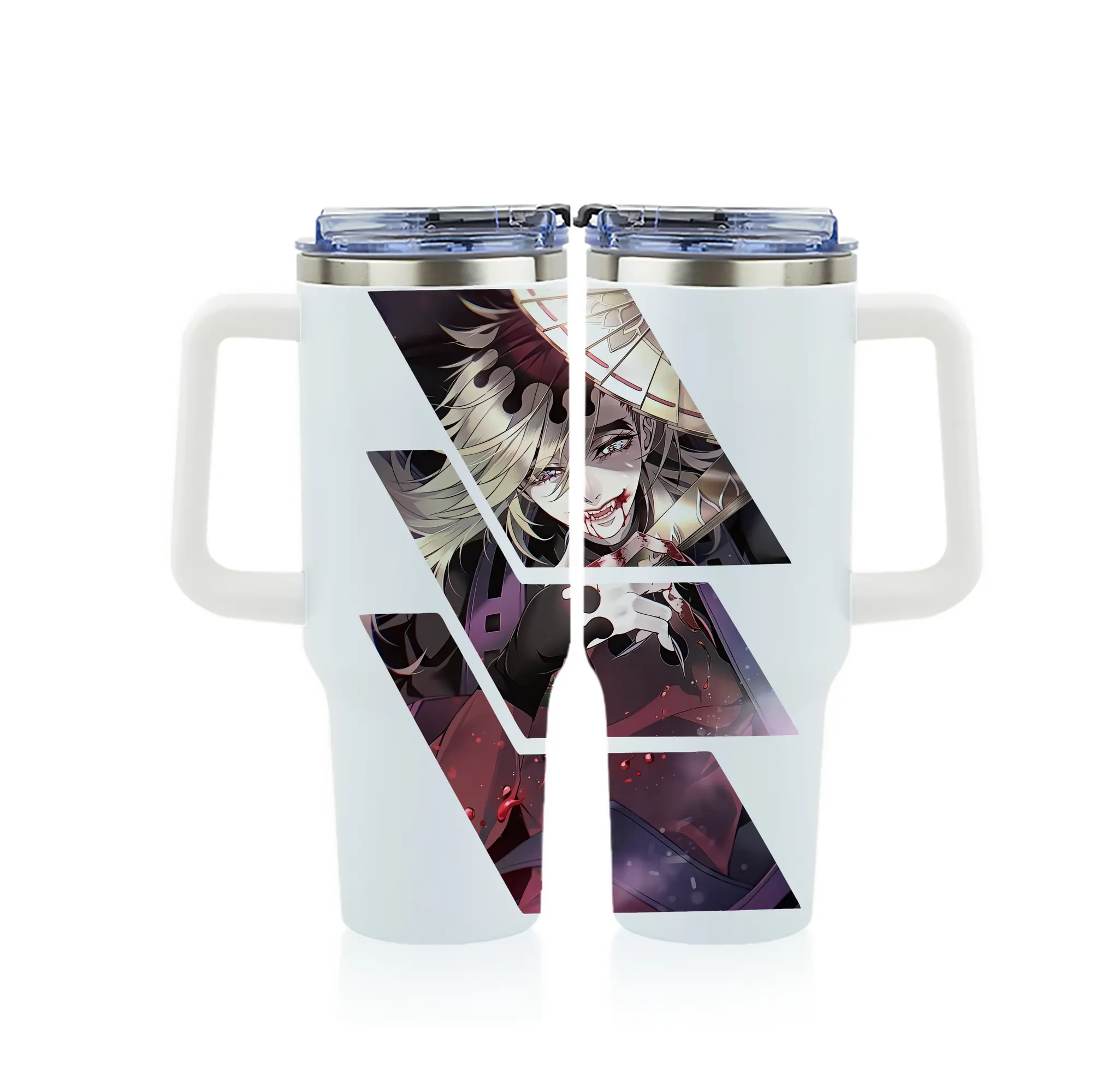 鬼滅の刃 グッズ,童磨 - 1200mL フルプリント車用タンブラー ・ 304ステンレス 内側 ・ 201ステンレス 外側 ・ 保温 保冷 ・ 通勤 ドライブ アウトドア用