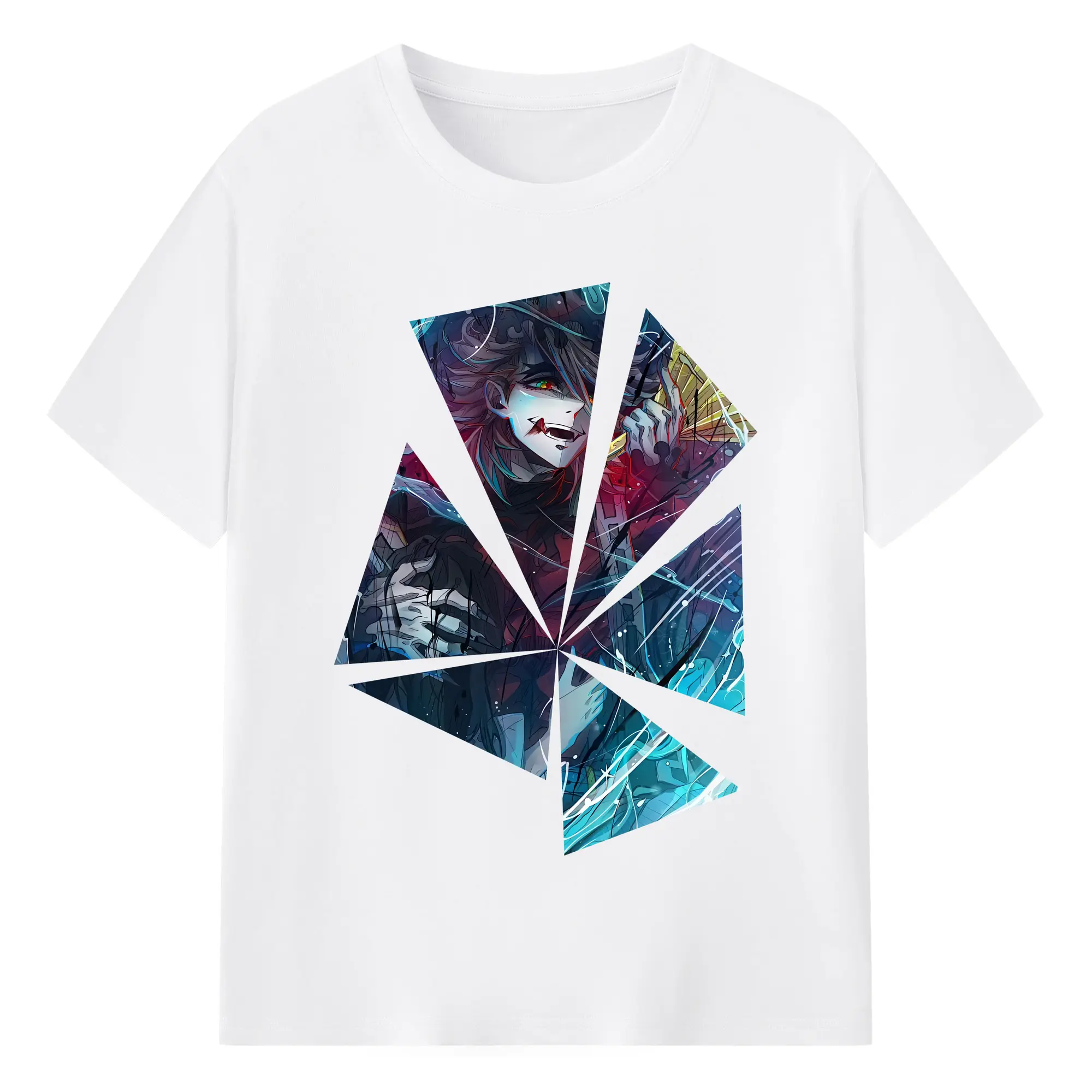 鬼滅の刃 グッズ,童磨 - 綿100％ 半袖Tシャツ ・ フロントプリント ・ 快適 通気性 ・ 日常使い 散歩 スポーツ用