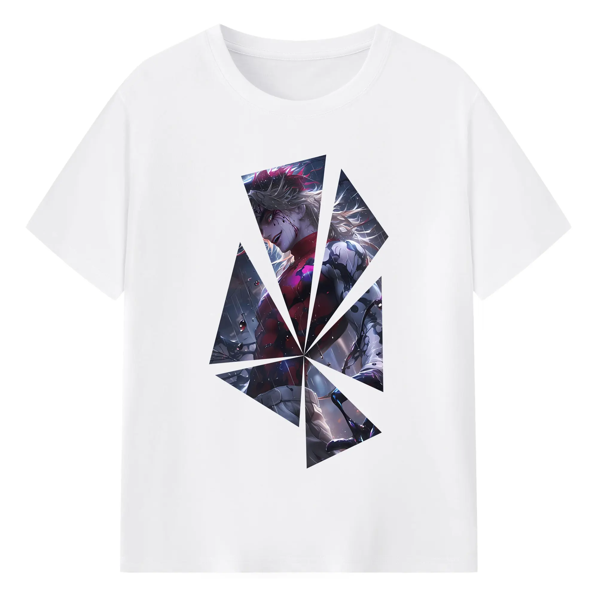 鬼滅の刃 グッズ,童磨 - 綿100％ 半袖Tシャツ ・ フロントプリント ・ 快適 通気性 ・ 日常使い 散歩 スポーツ用