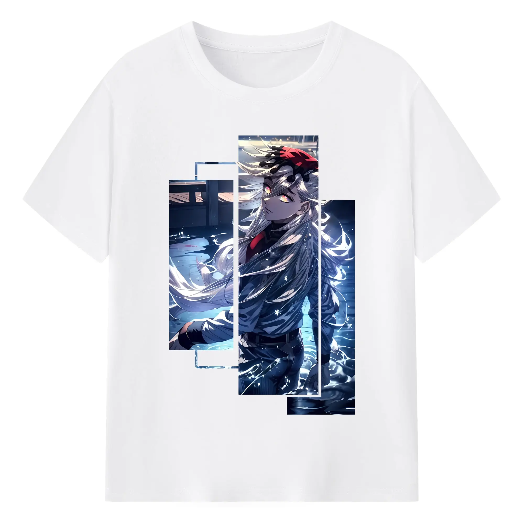 鬼滅の刃 グッズ,童磨 - 綿100％ 半袖Tシャツ ・ フロントプリント ・ 快適 通気性 ・ 日常使い 散歩 スポーツ用