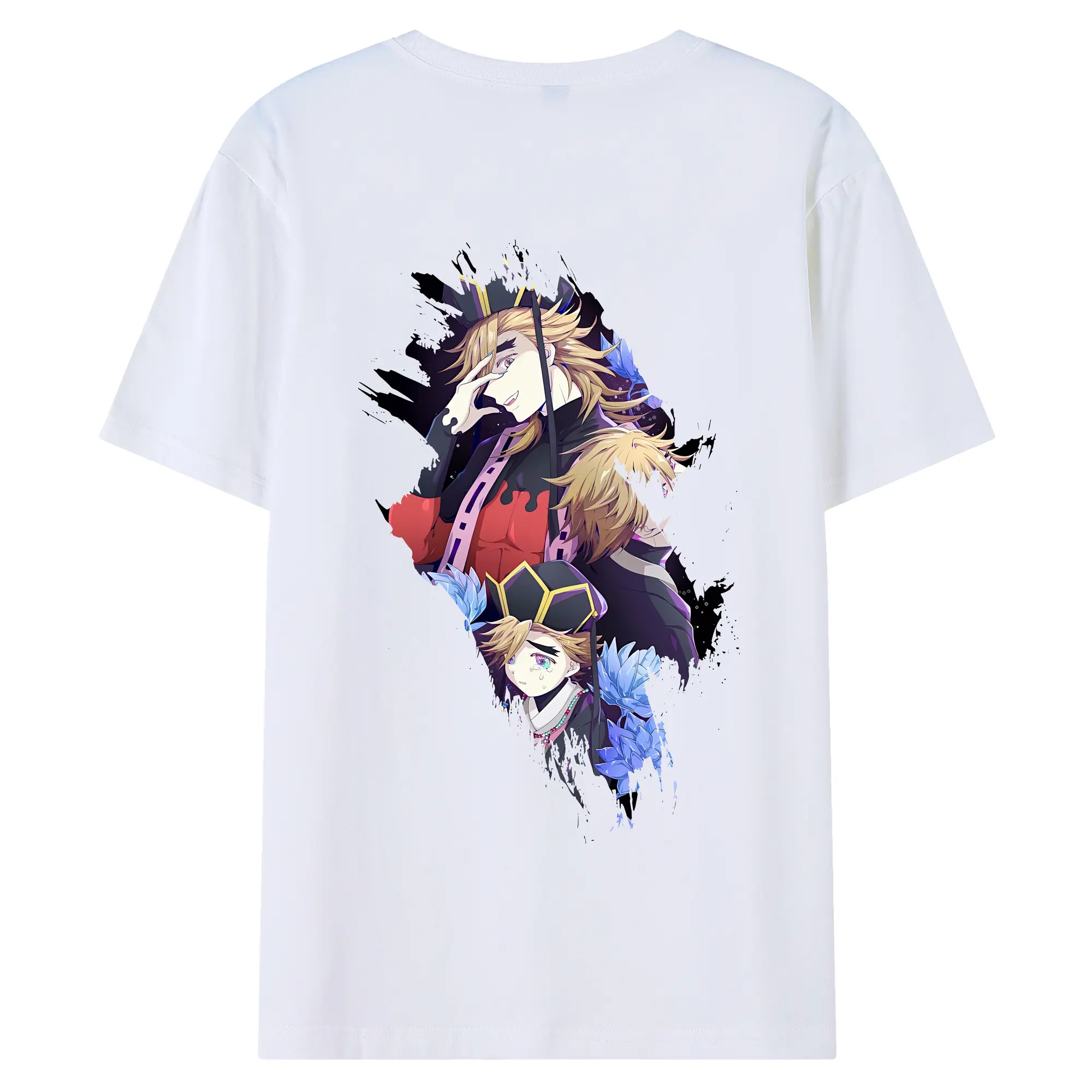 鬼滅の刃 グッズ,童磨 - 綿100％ 半袖Tシャツ ・ バックプリント ・ 快適 通気性 ・ 日常使い 散歩 スポーツ用