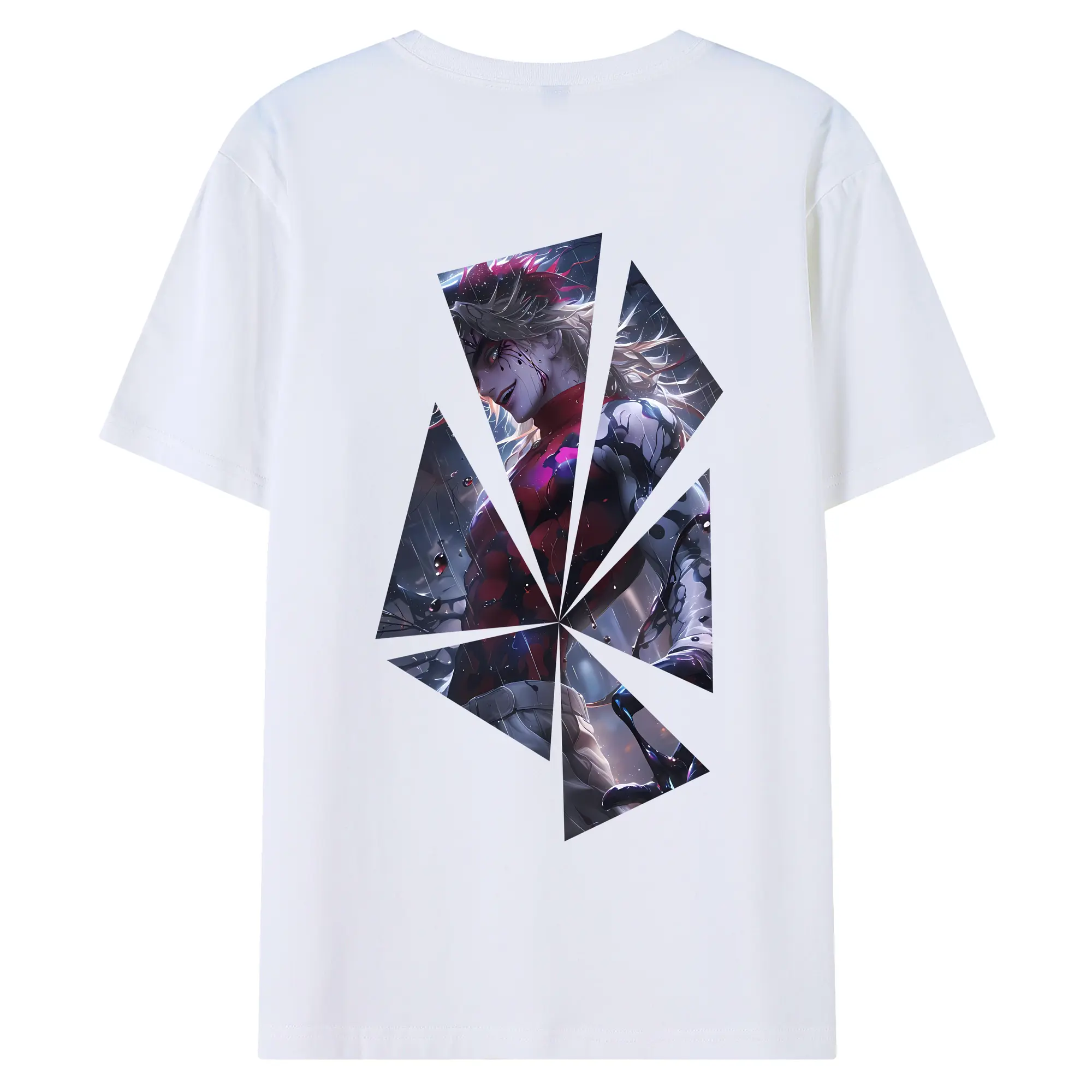 鬼滅の刃 グッズ,童磨 - 綿100％ 半袖Tシャツ ・ バックプリント ・ 快適 通気性 ・ 日常使い 散歩 スポーツ用